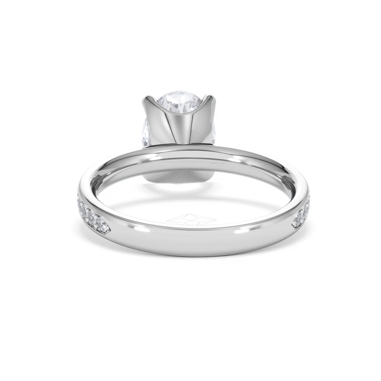 Origin 2.25ct Oval Cut Lab Diamond Solitaire Engagement Ring with Side Stones in 18K White Gold - Image 48