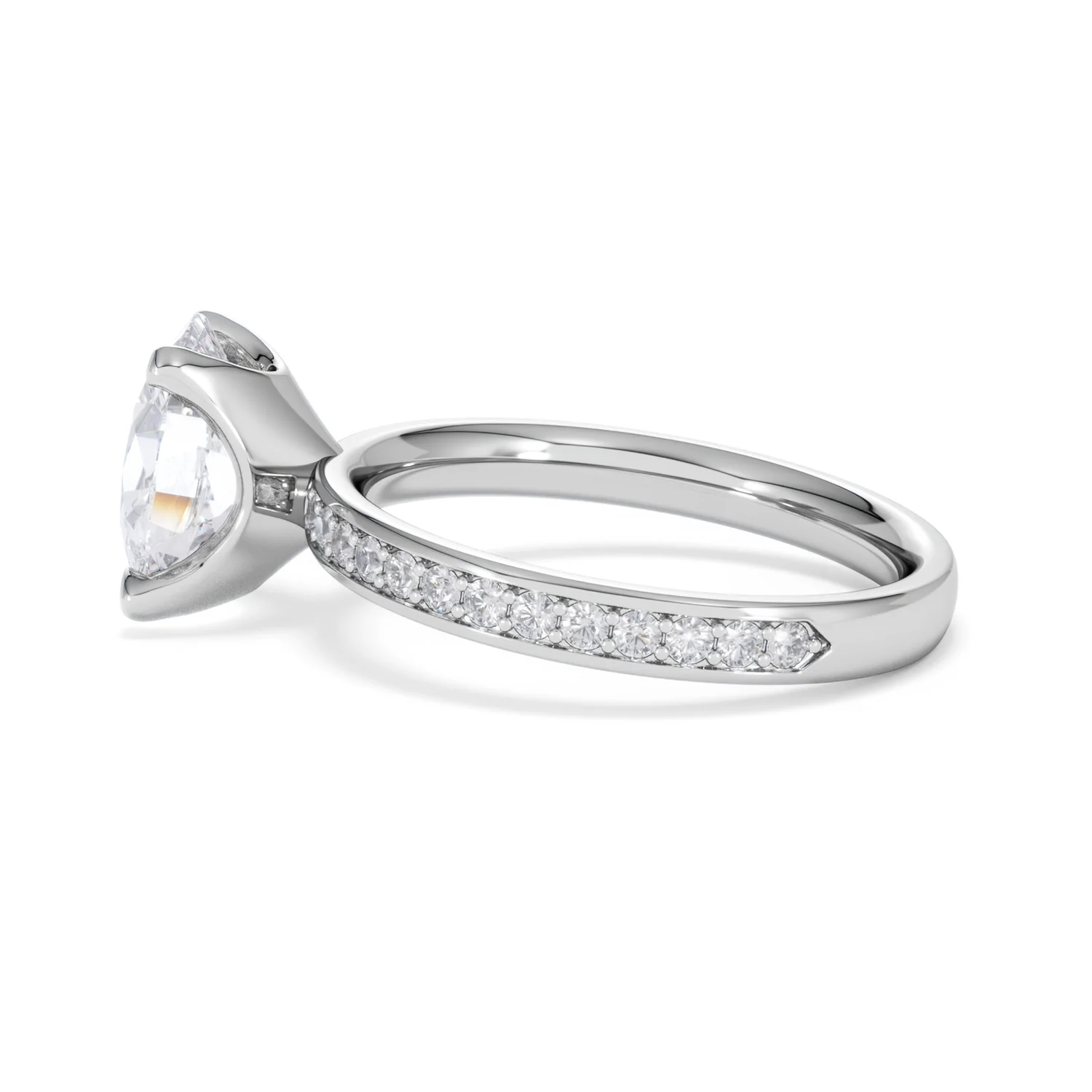 Origin 2.25ct Oval Cut Lab Diamond Solitaire Engagement Ring with Side Stones in 18K White Gold - Image 65