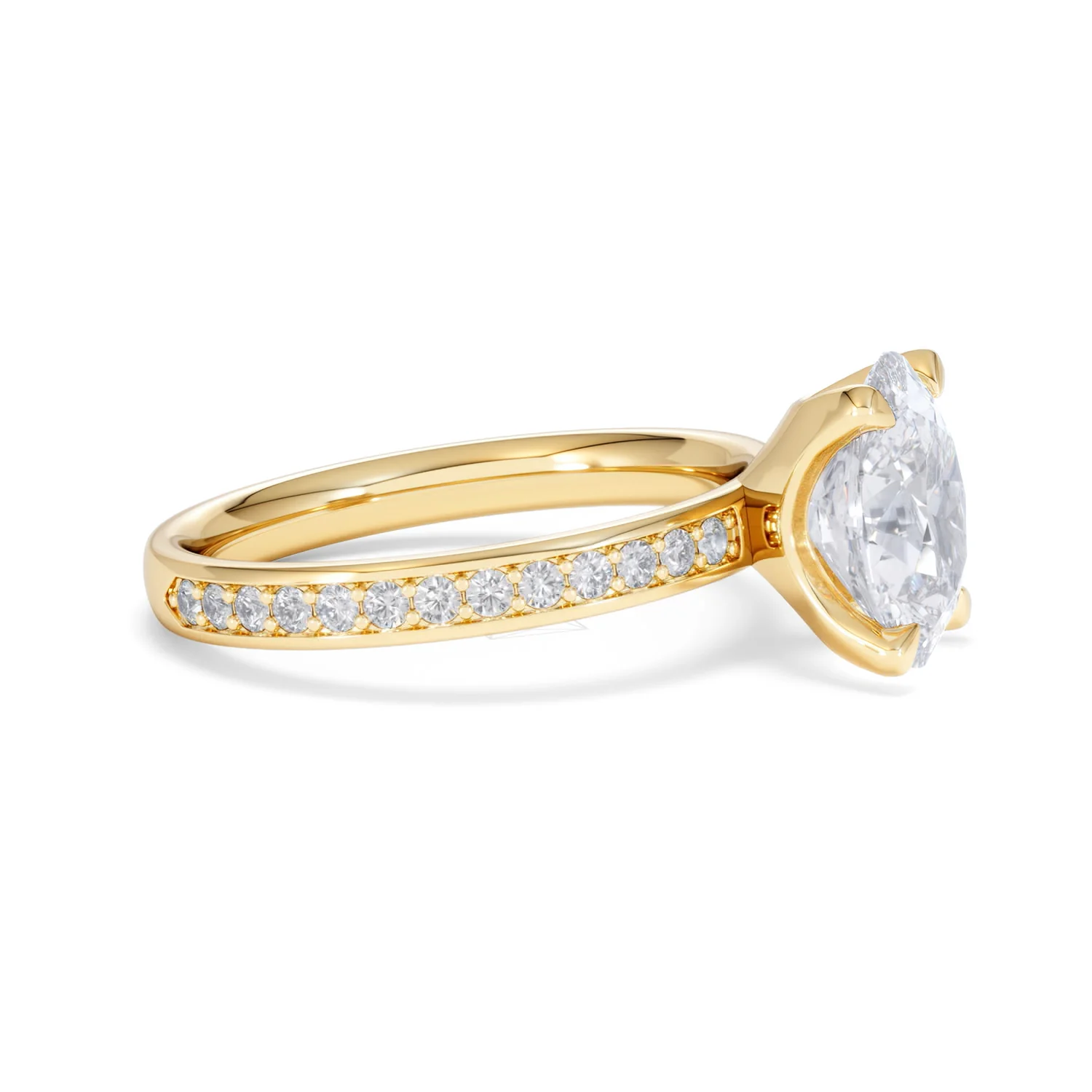 Origin 2.25ct Oval Cut Lab Diamond Solitaire Engagement Ring with Side Stones in 18K Yellow Gold - Image 22