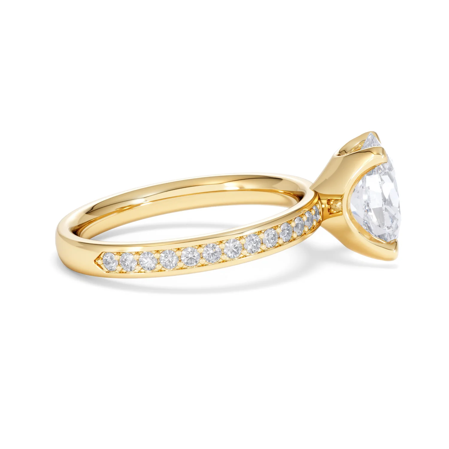 Origin 2.25ct Oval Cut Lab Diamond Solitaire Engagement Ring with Side Stones in 18K Yellow Gold - Image 27