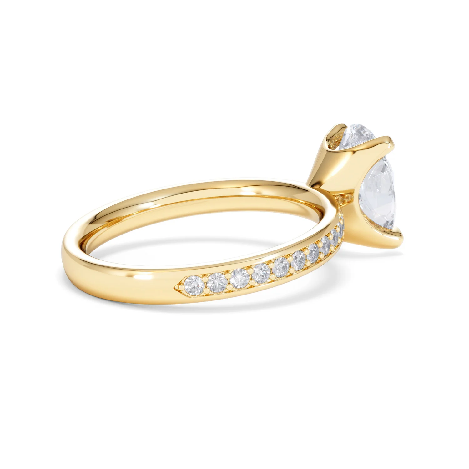 Origin 2.25ct Oval Cut Lab Diamond Solitaire Engagement Ring with Side Stones in 18K Yellow Gold - Image 34