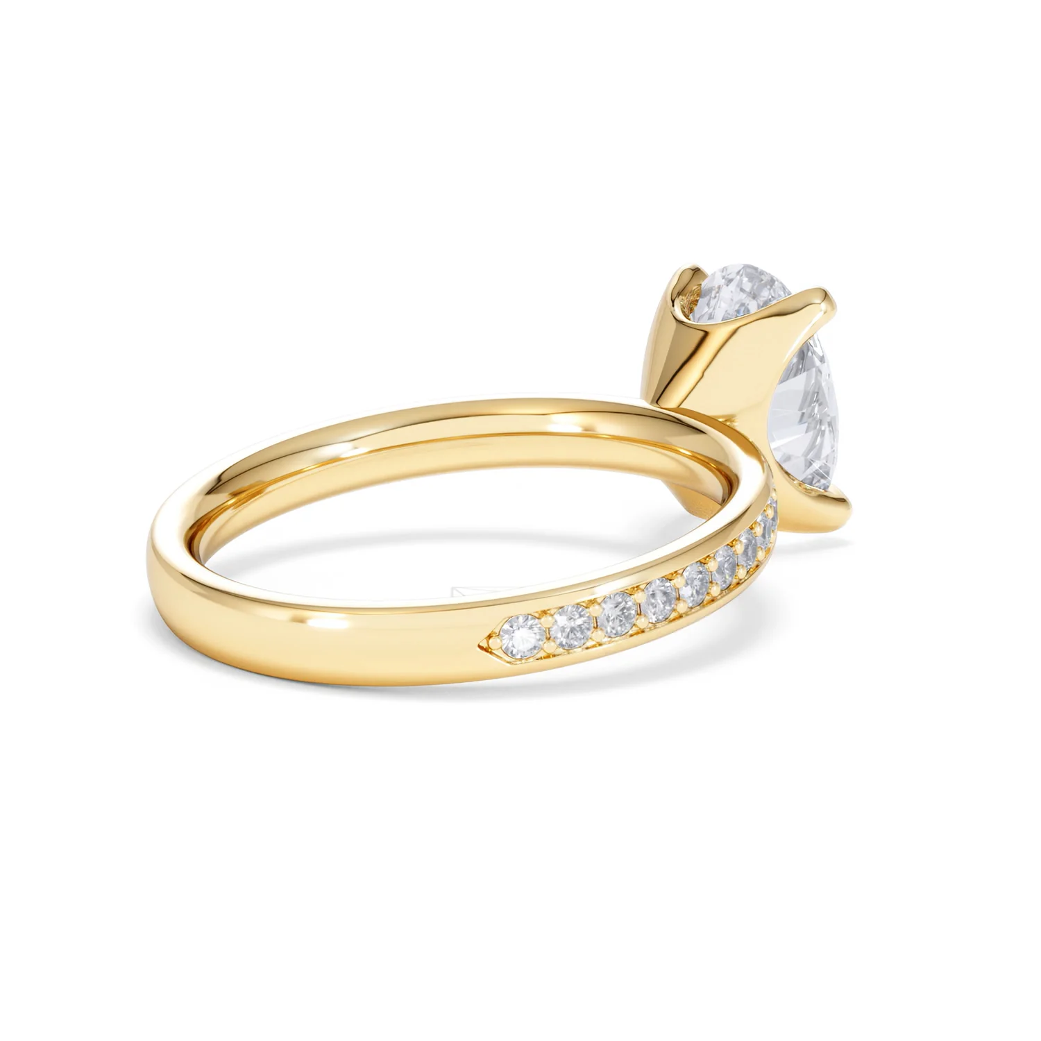 Origin 2.25ct Oval Cut Lab Diamond Solitaire Engagement Ring with Side Stones in 18K Yellow Gold - Image 37