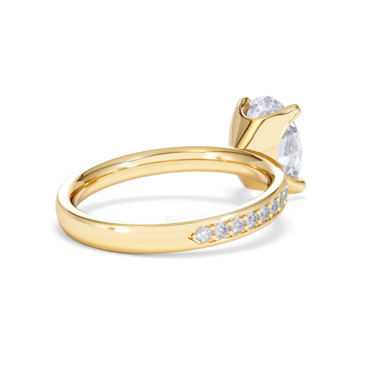Origin 2.25ct Oval Cut Lab Diamond Solitaire Engagement Ring with Side Stones in 18K Yellow Gold - Image 38