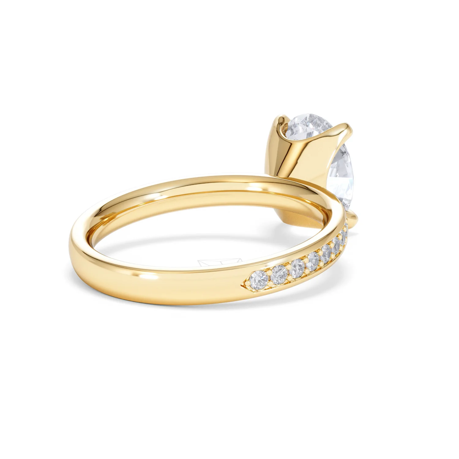 Origin 2.25ct Oval Cut Lab Diamond Solitaire Engagement Ring with Side Stones in 18K Yellow Gold - Image 39