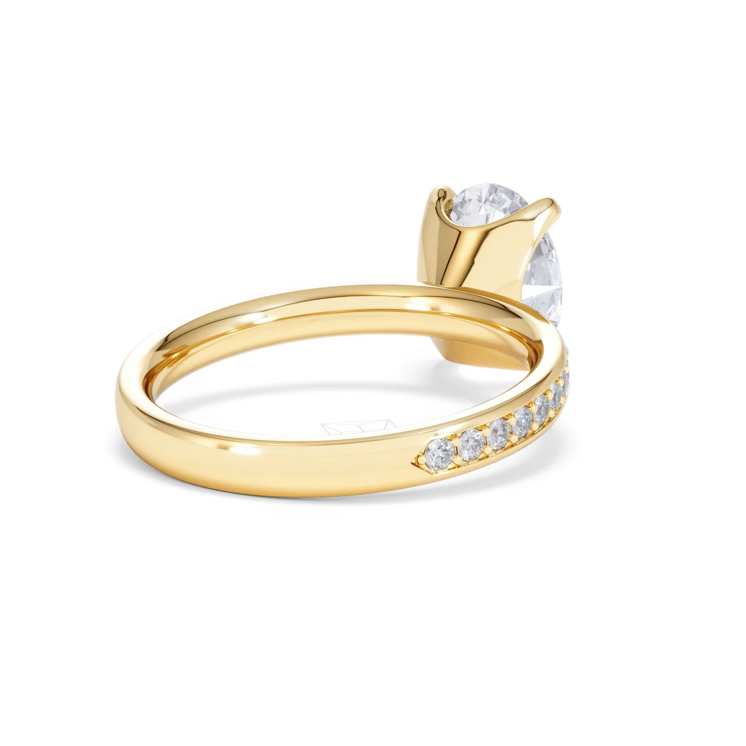 Origin 2.25ct Oval Cut Lab Diamond Solitaire Engagement Ring with Side Stones in 18K Yellow Gold - Image 40