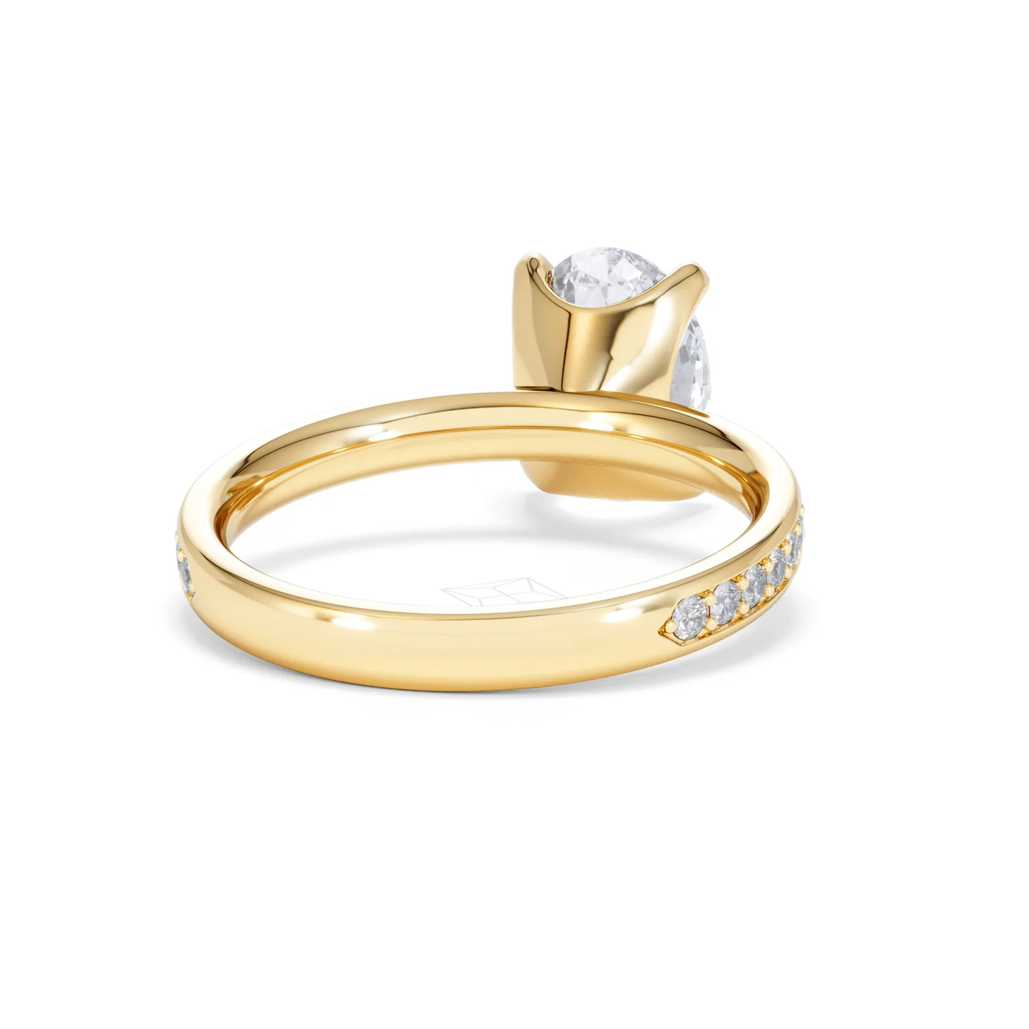Origin 2.25ct Oval Cut Lab Diamond Solitaire Engagement Ring with Side Stones in 18K Yellow Gold - Image 43
