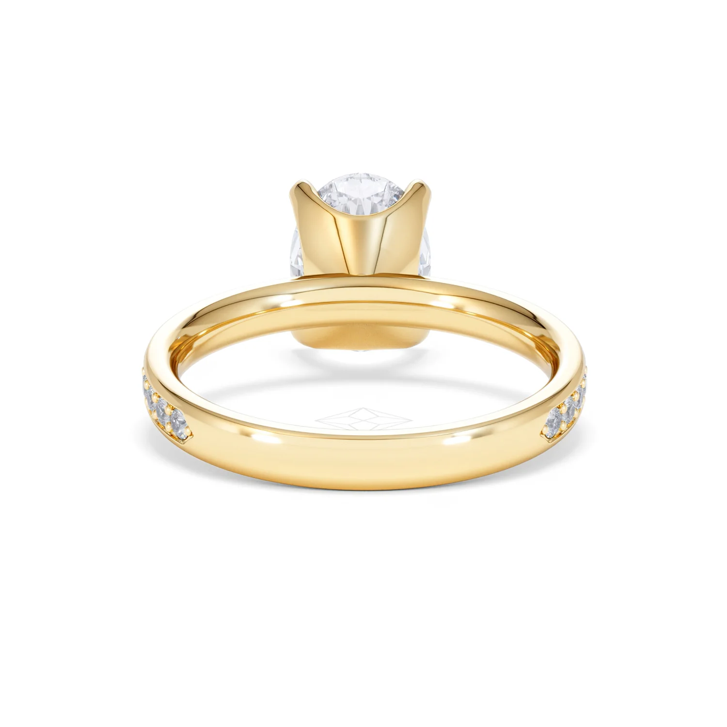 Origin 2.25ct Oval Cut Lab Diamond Solitaire Engagement Ring with Side Stones in 18K Yellow Gold - Image 47