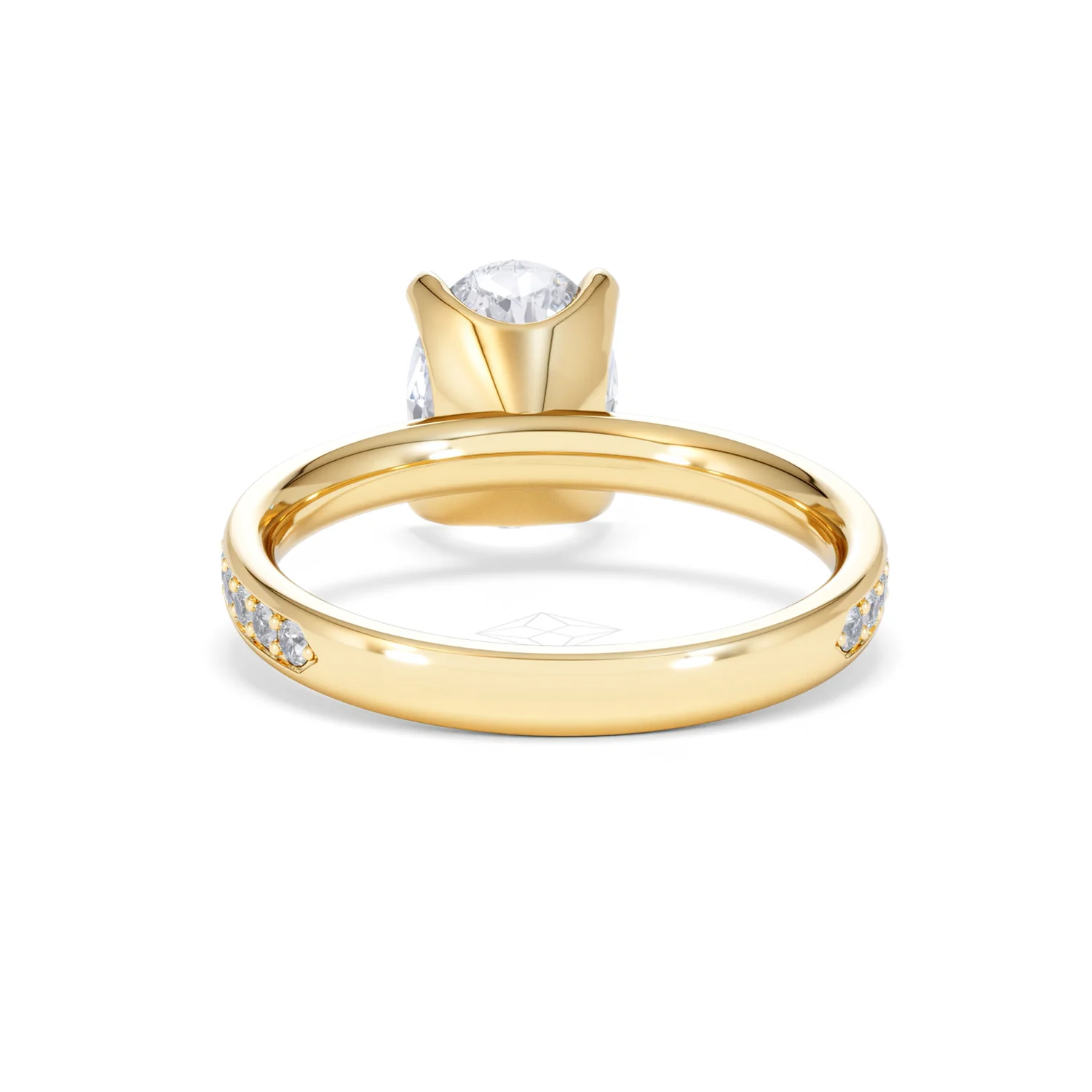 Origin 2.25ct Oval Cut Lab Diamond Solitaire Engagement Ring with Side Stones in 18K Yellow Gold - Image 48