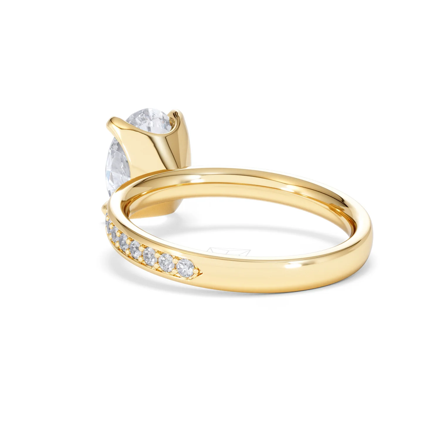 Origin 2.25ct Oval Cut Lab Diamond Solitaire Engagement Ring with Side Stones in 18K Yellow Gold - Image 54