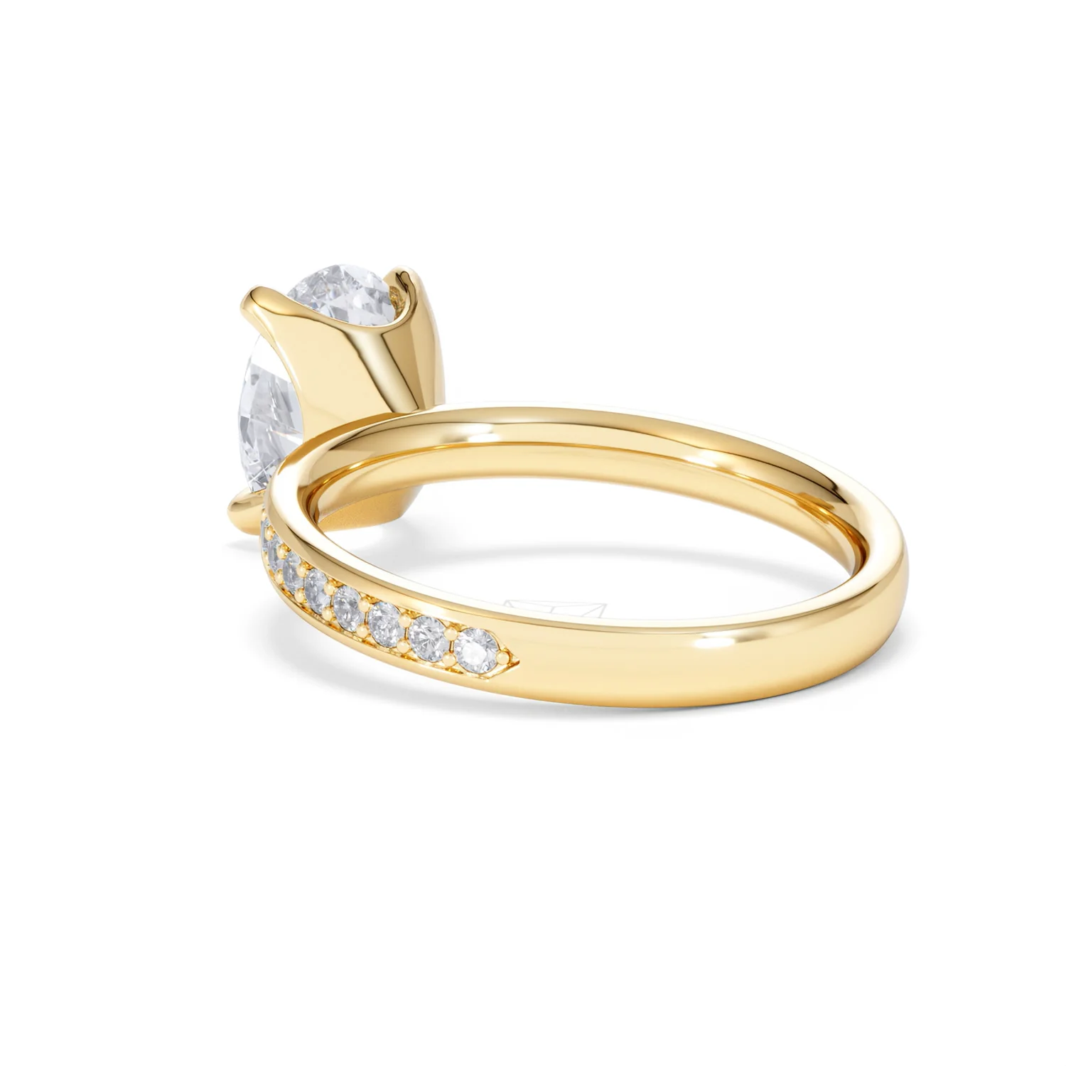 Origin 2.25ct Oval Cut Lab Diamond Solitaire Engagement Ring with Side Stones in 18K Yellow Gold - Image 55