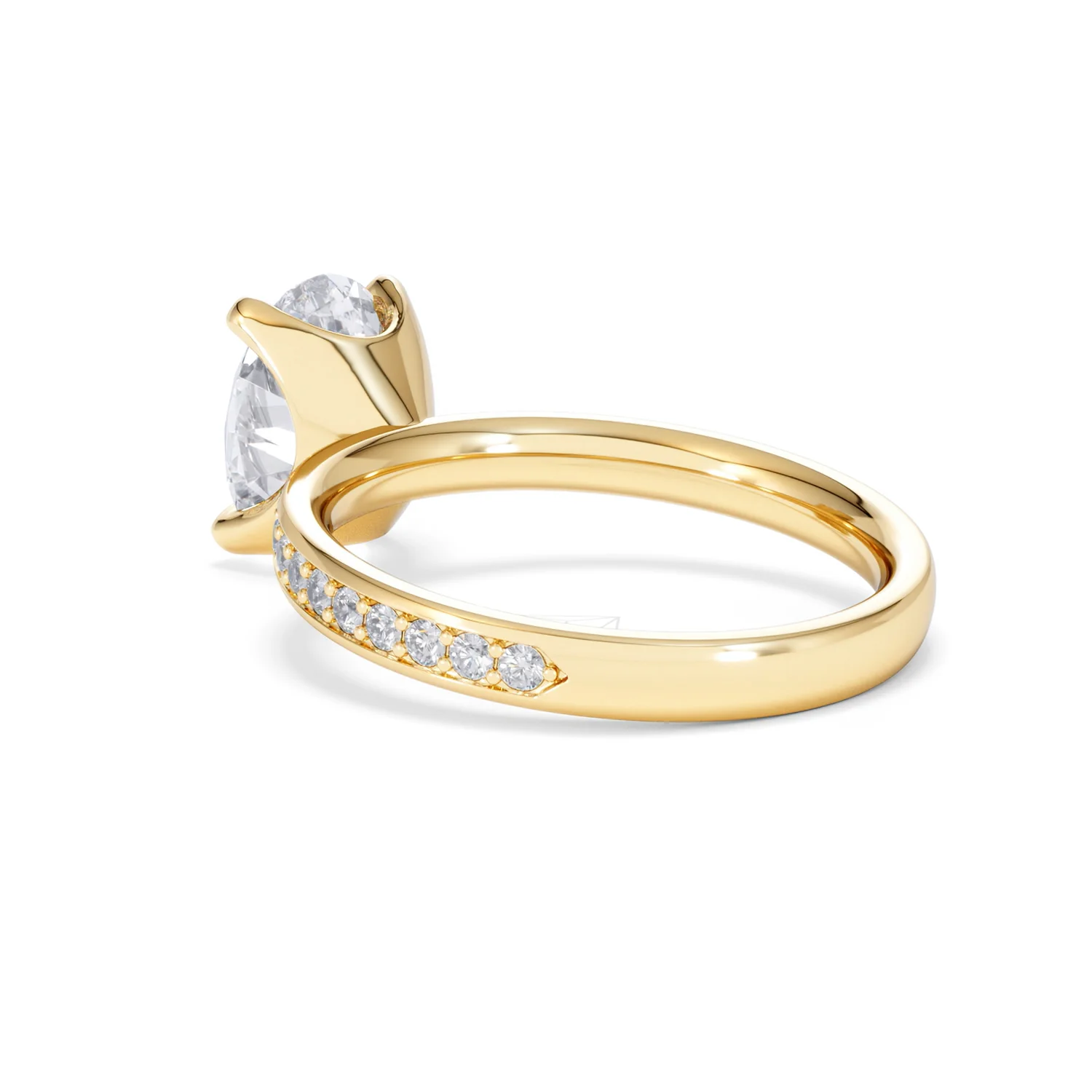 Origin 2.25ct Oval Cut Lab Diamond Solitaire Engagement Ring with Side Stones in 18K Yellow Gold - Image 56