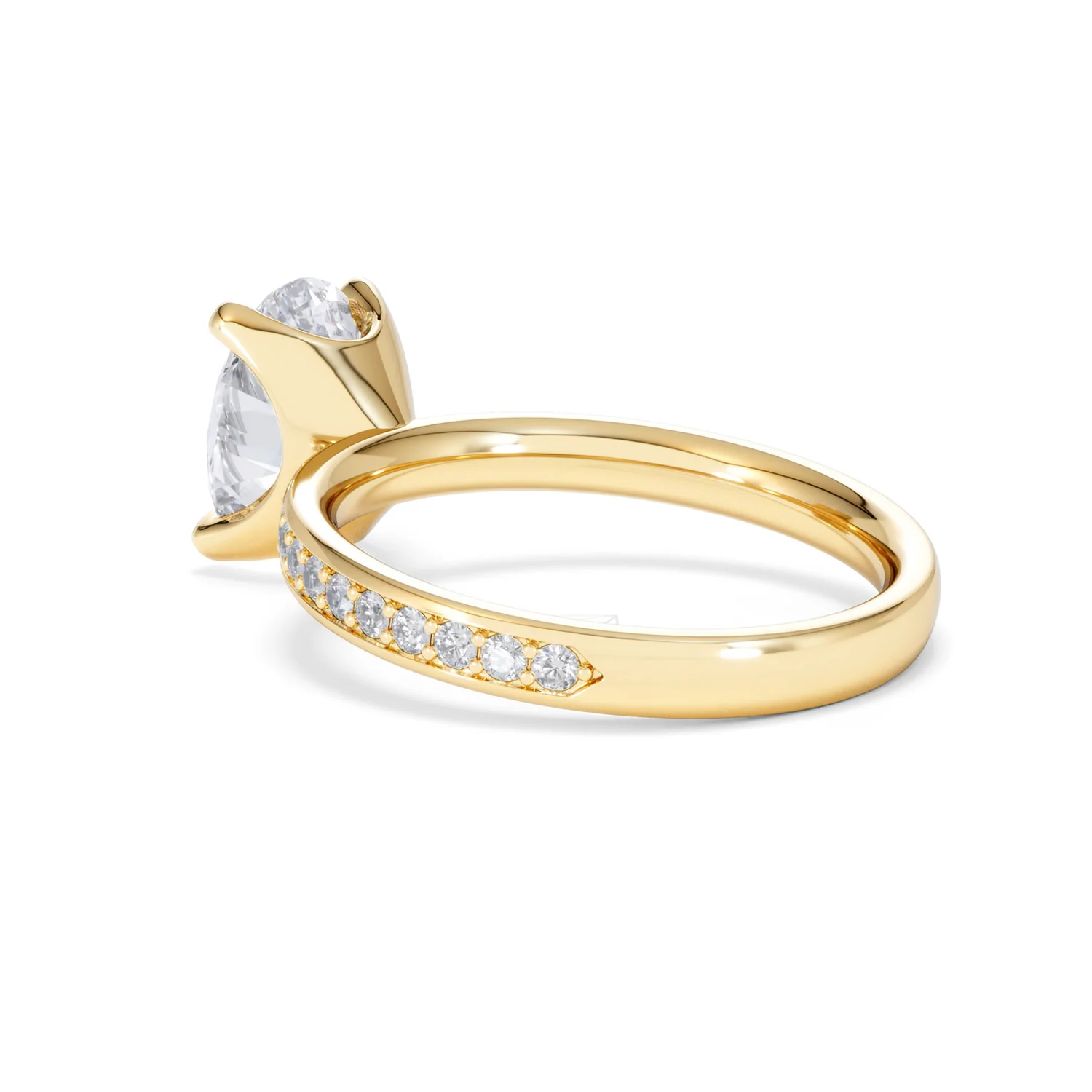 Origin 2.25ct Oval Cut Lab Diamond Solitaire Engagement Ring with Side Stones in 18K Yellow Gold - Image 57