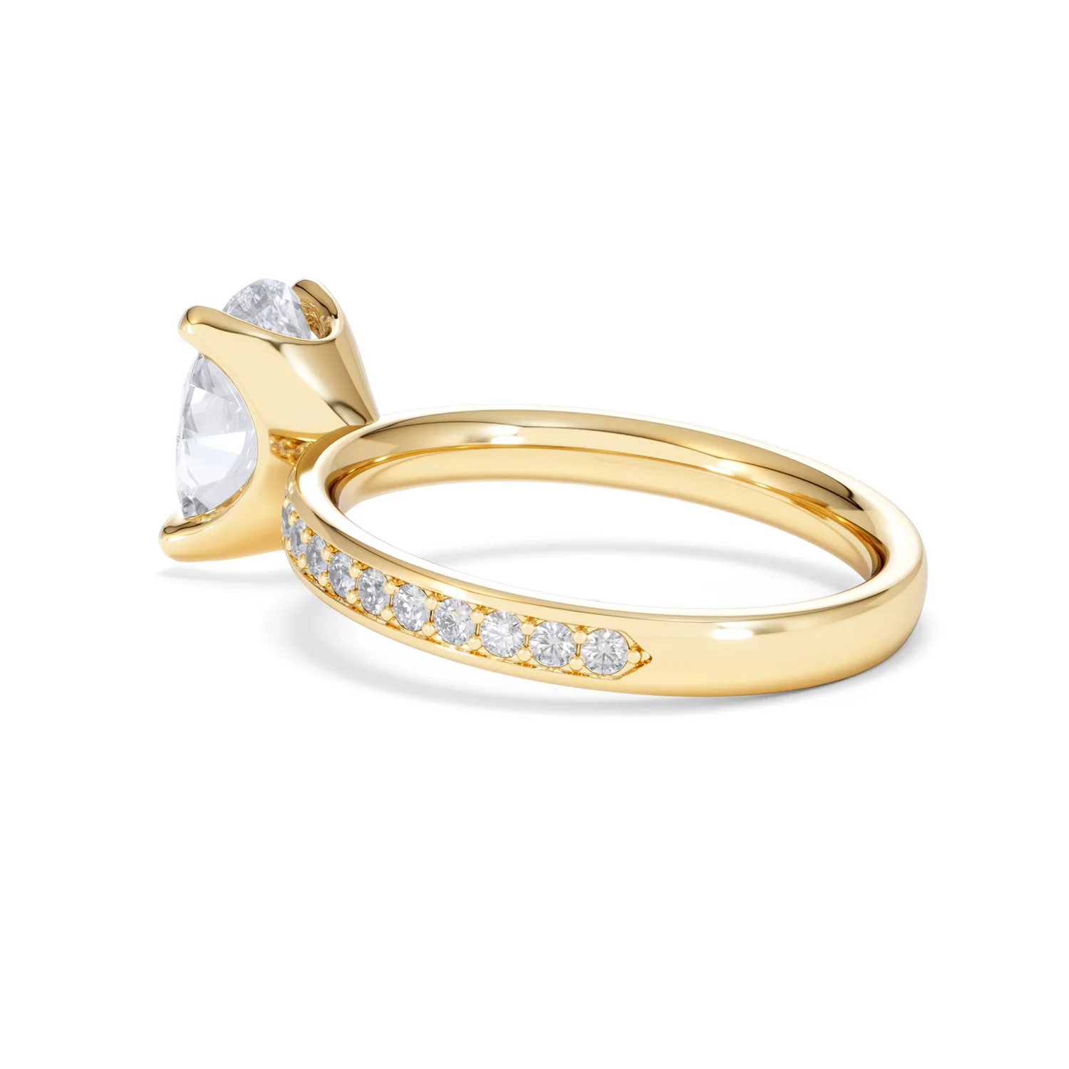 Origin 2.25ct Oval Cut Lab Diamond Solitaire Engagement Ring with Side Stones in 18K Yellow Gold - Image 59