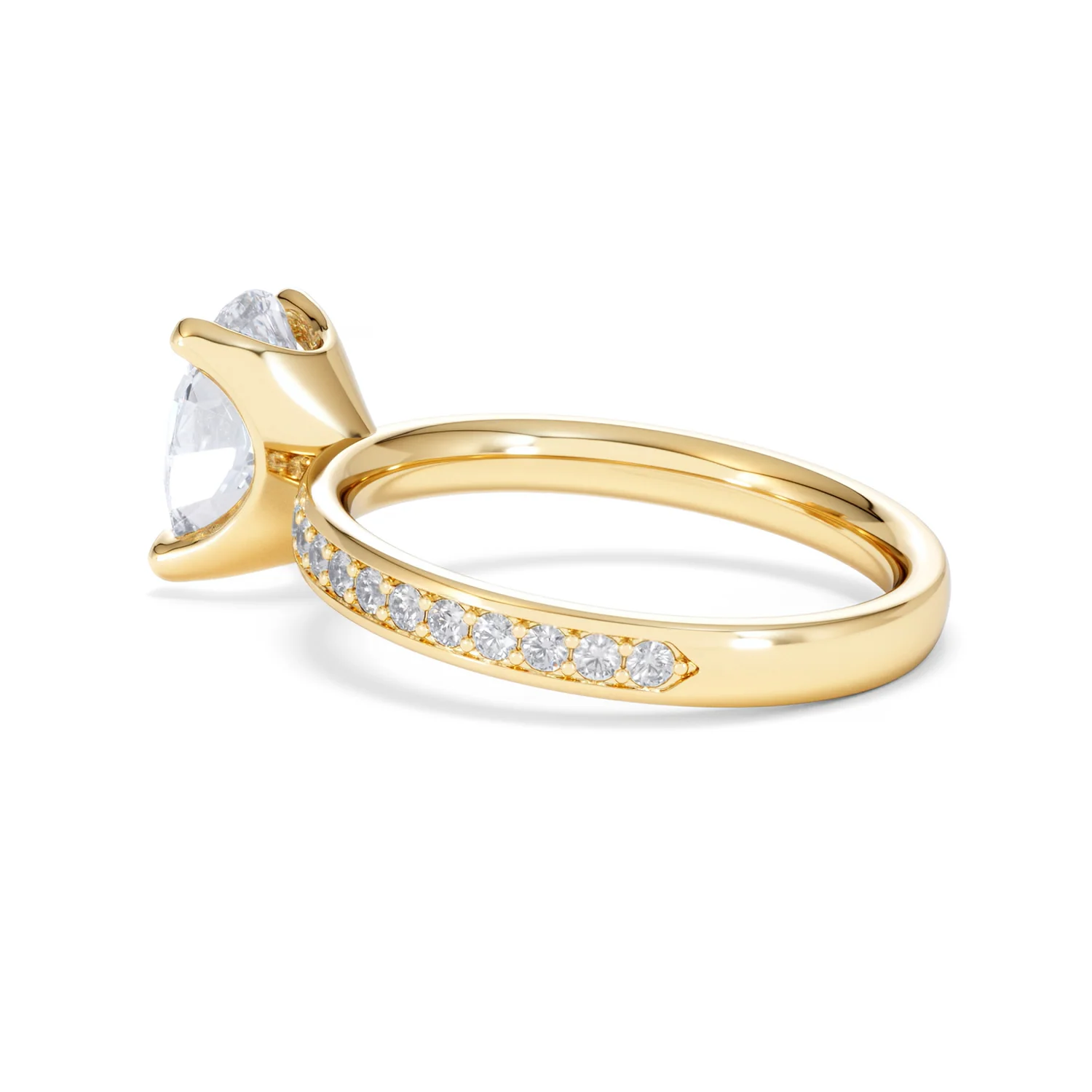 Origin 2.25ct Oval Cut Lab Diamond Solitaire Engagement Ring with Side Stones in 18K Yellow Gold - Image 60