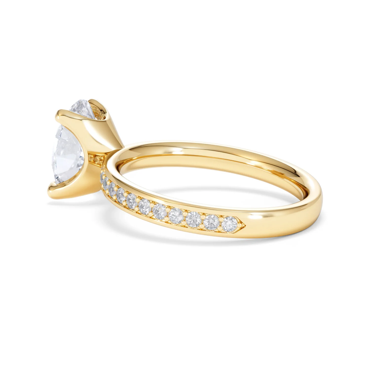 Origin 2.25ct Oval Cut Lab Diamond Solitaire Engagement Ring with Side Stones in 18K Yellow Gold - Image 61