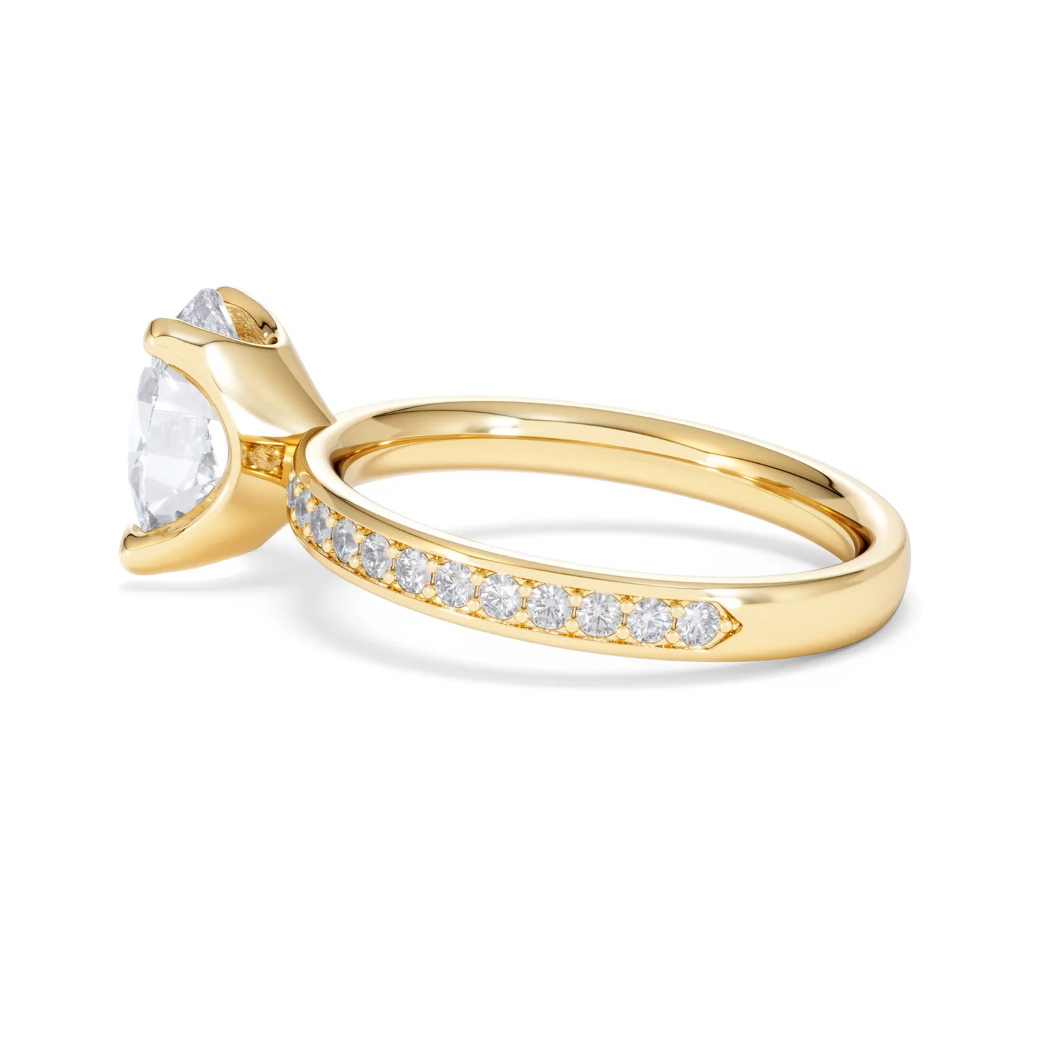 Origin 2.25ct Oval Cut Lab Diamond Solitaire Engagement Ring with Side Stones in 18K Yellow Gold - Image 63