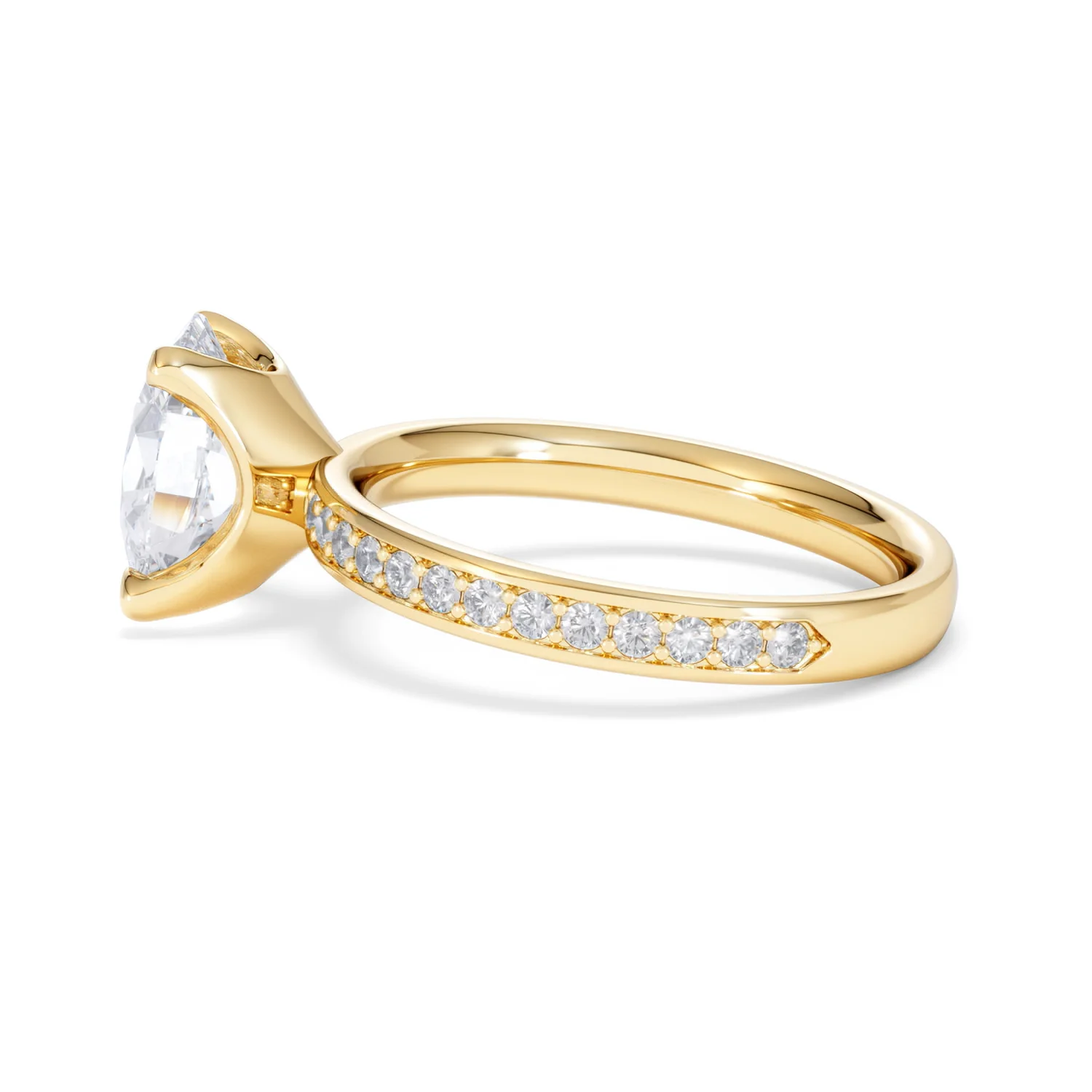 Origin 2.25ct Oval Cut Lab Diamond Solitaire Engagement Ring with Side Stones in 18K Yellow Gold - Image 65
