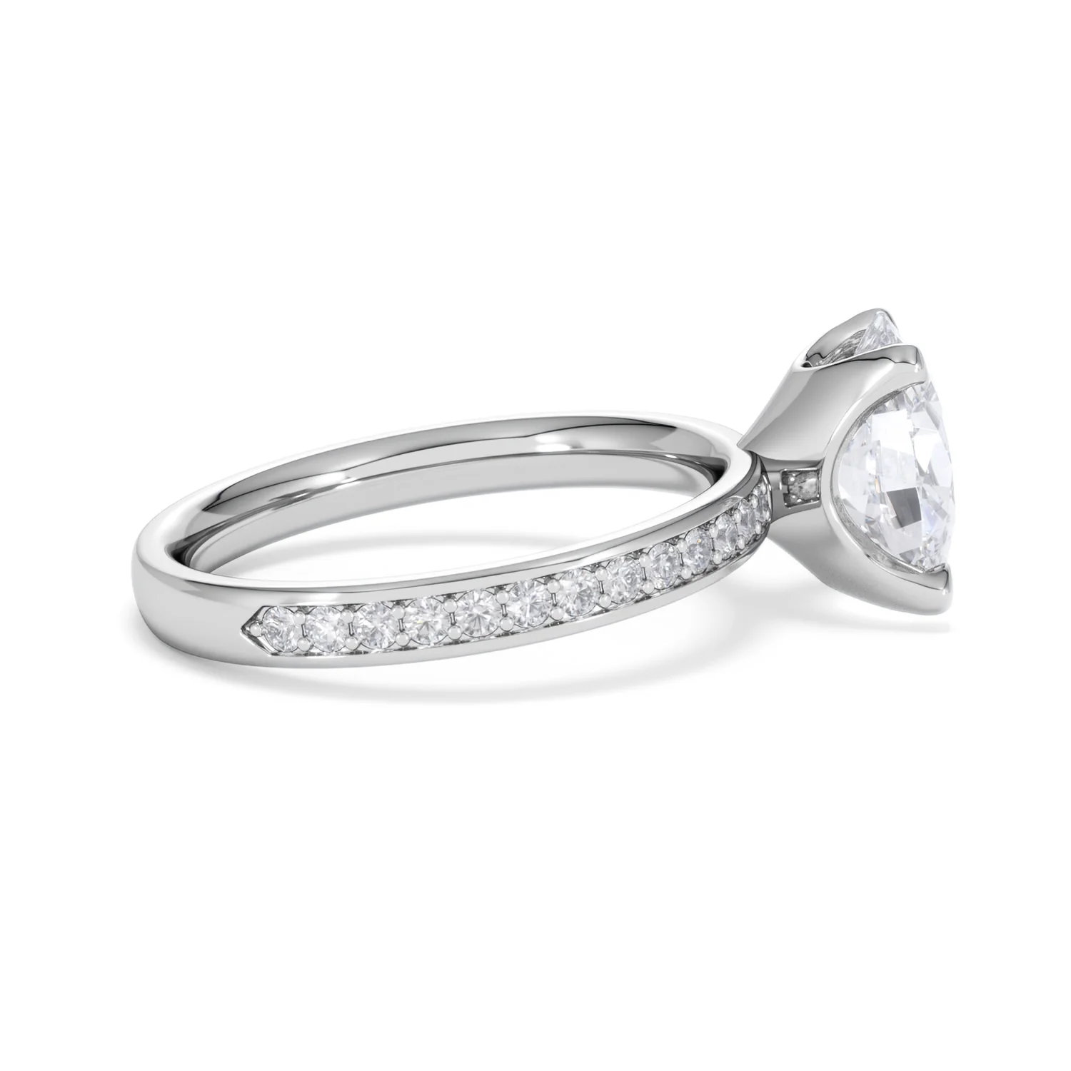 Origin 2.25ct Oval Cut Lab Diamond Solitaire Engagement Ring with Side Stones in Platinum - Image 28