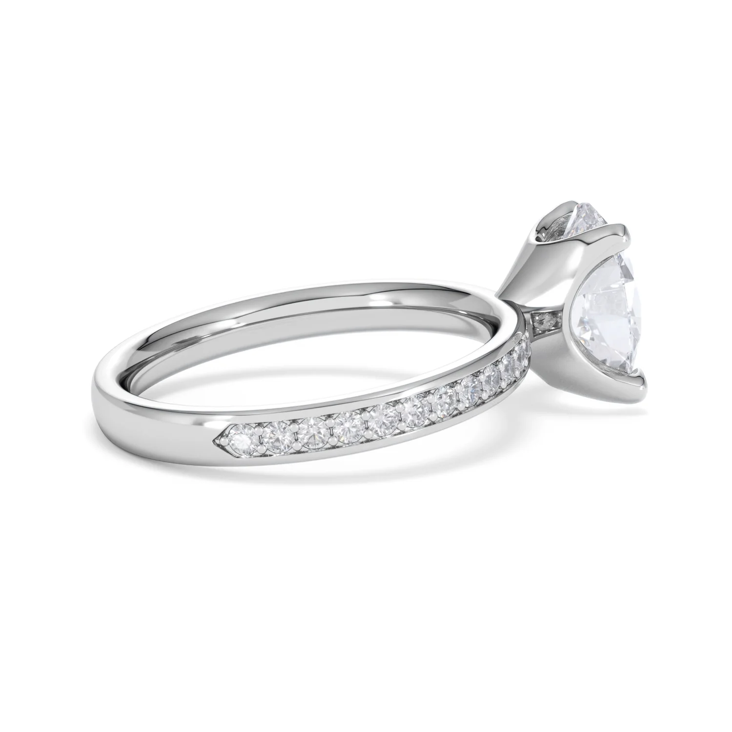 Origin 2.25ct Oval Cut Lab Diamond Solitaire Engagement Ring with Side Stones in Platinum - Image 31