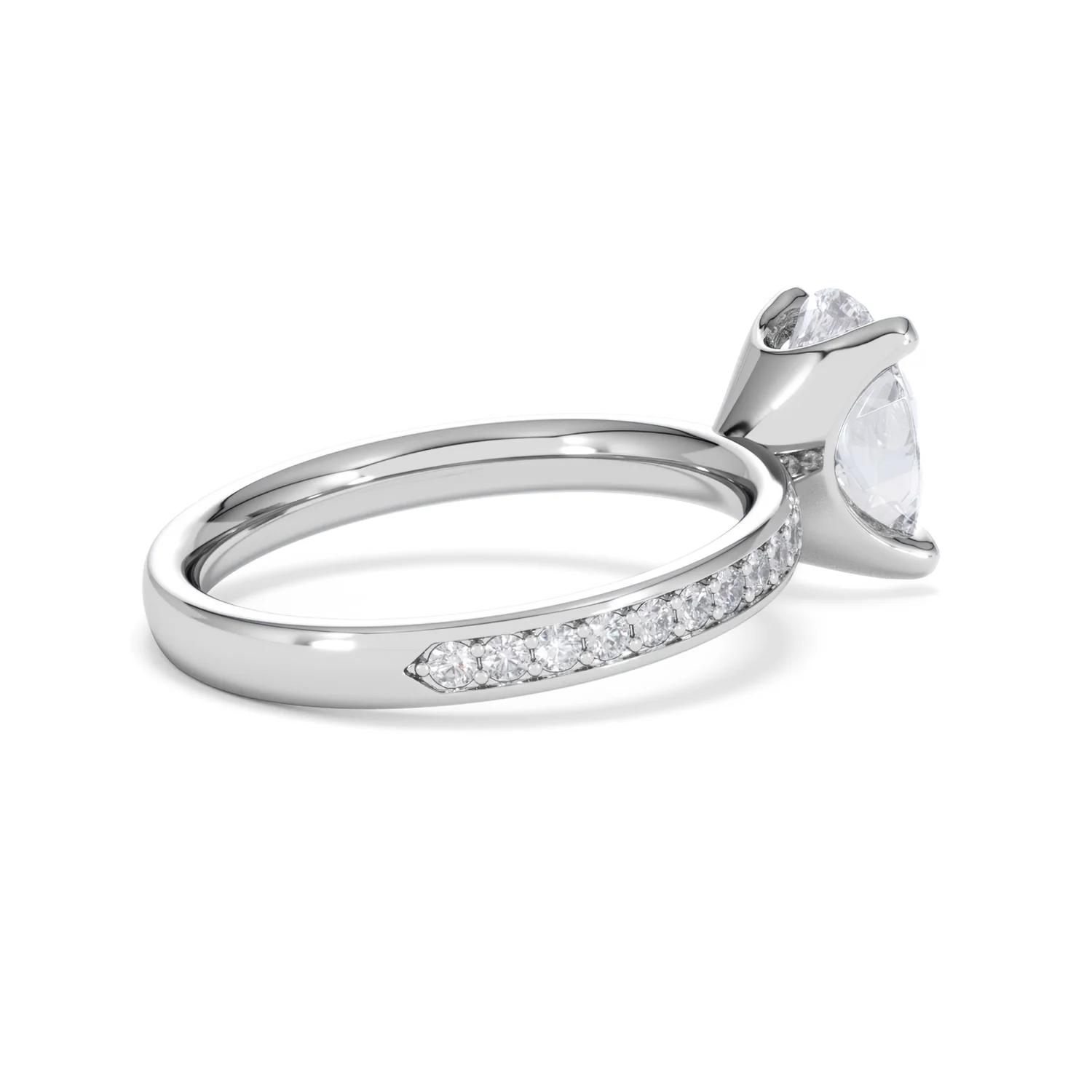 Origin 2.25ct Oval Cut Lab Diamond Solitaire Engagement Ring with Side Stones in Platinum - Image 34