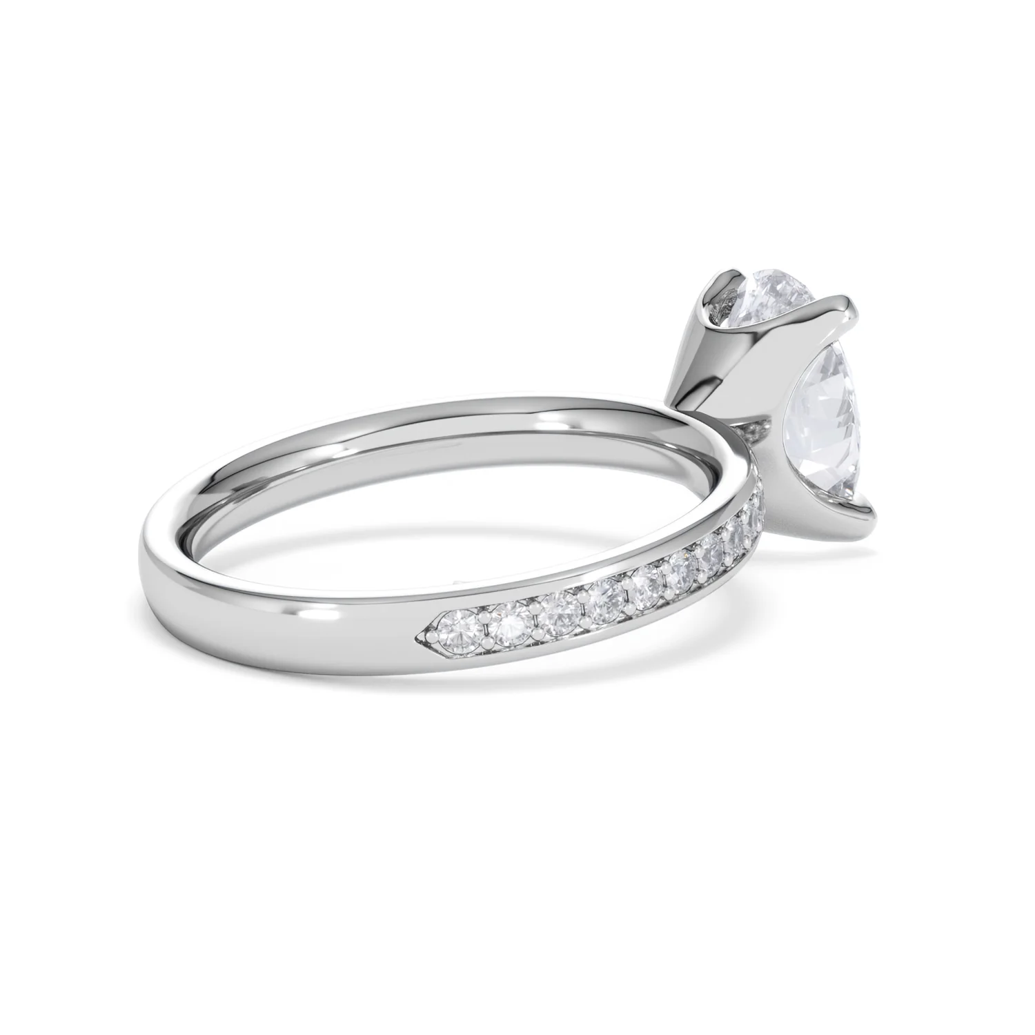 Origin 2.25ct Oval Cut Lab Diamond Solitaire Engagement Ring with Side Stones in Platinum - Image 35