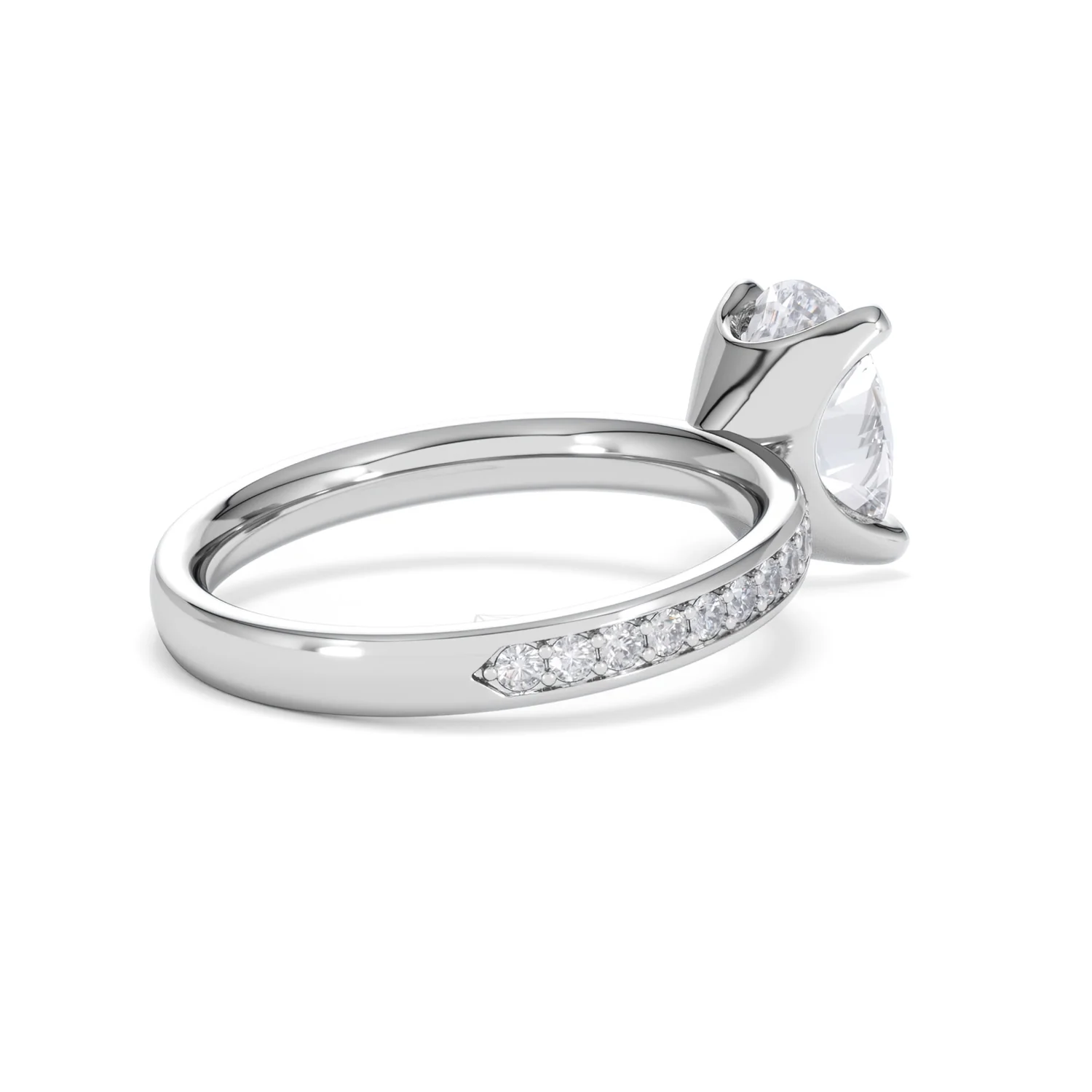 Origin 2.25ct Oval Cut Lab Diamond Solitaire Engagement Ring with Side Stones in Platinum - Image 36