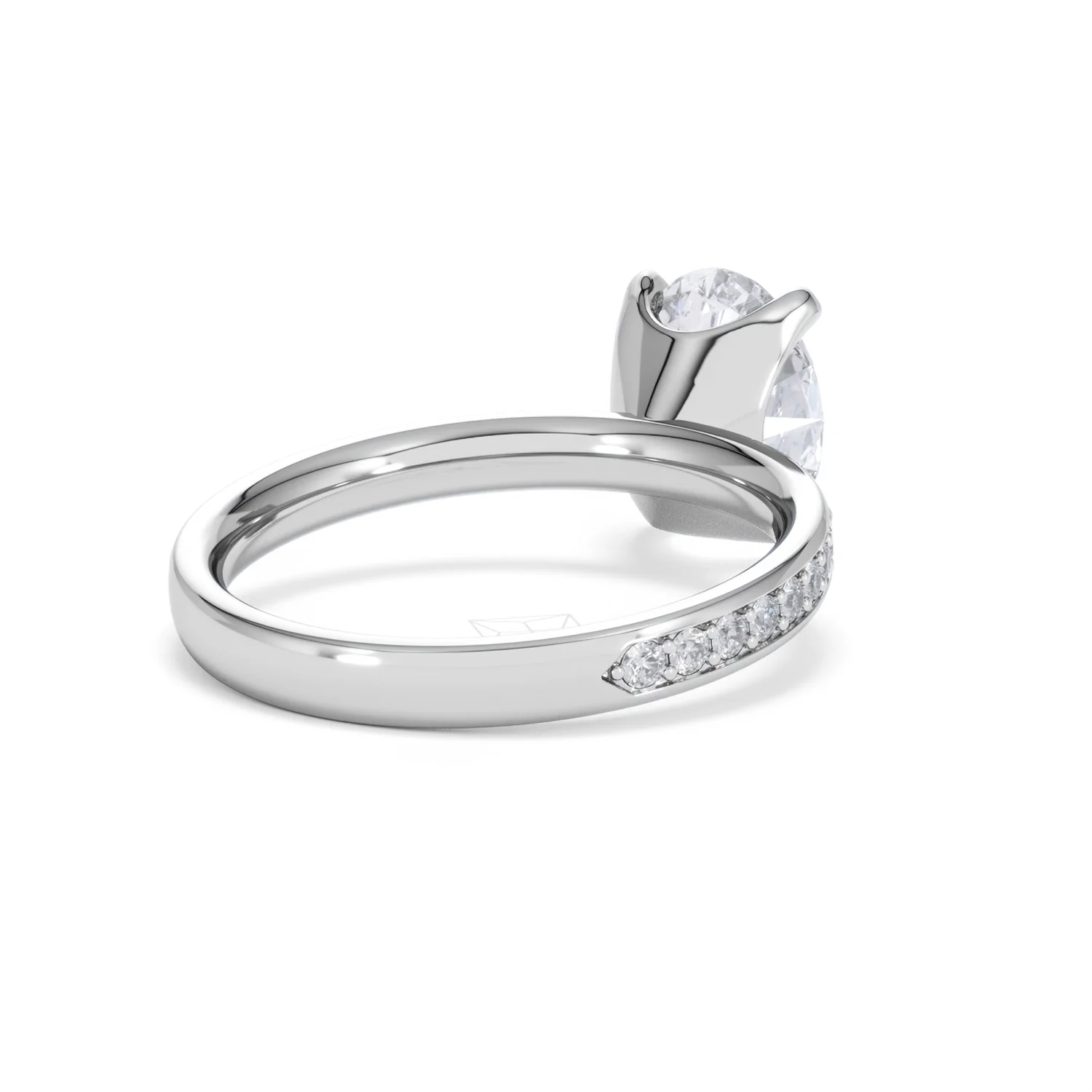 Origin 2.25ct Oval Cut Lab Diamond Solitaire Engagement Ring with Side Stones in Platinum - Image 40
