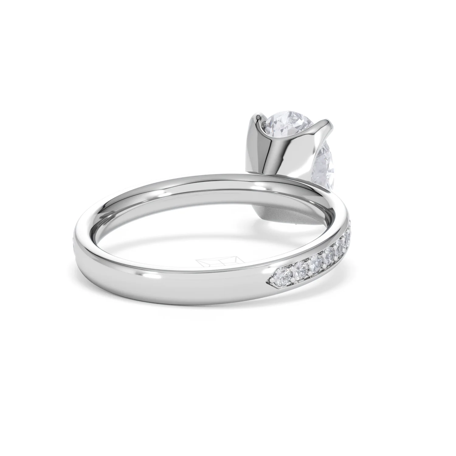 Origin 2.25ct Oval Cut Lab Diamond Solitaire Engagement Ring with Side Stones in Platinum - Image 41