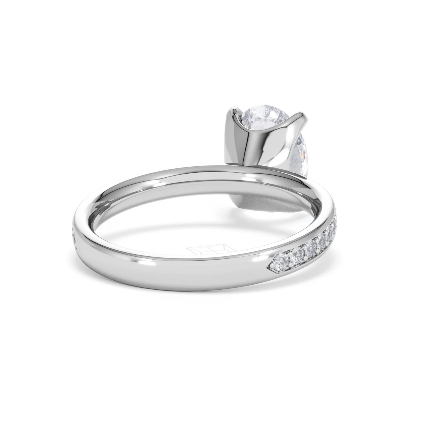 Origin 2.25ct Oval Cut Lab Diamond Solitaire Engagement Ring with Side Stones in Platinum - Image 42