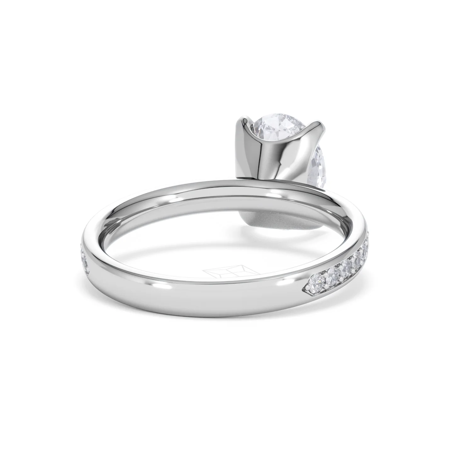 Origin 2.25ct Oval Cut Lab Diamond Solitaire Engagement Ring with Side Stones in Platinum - Image 43