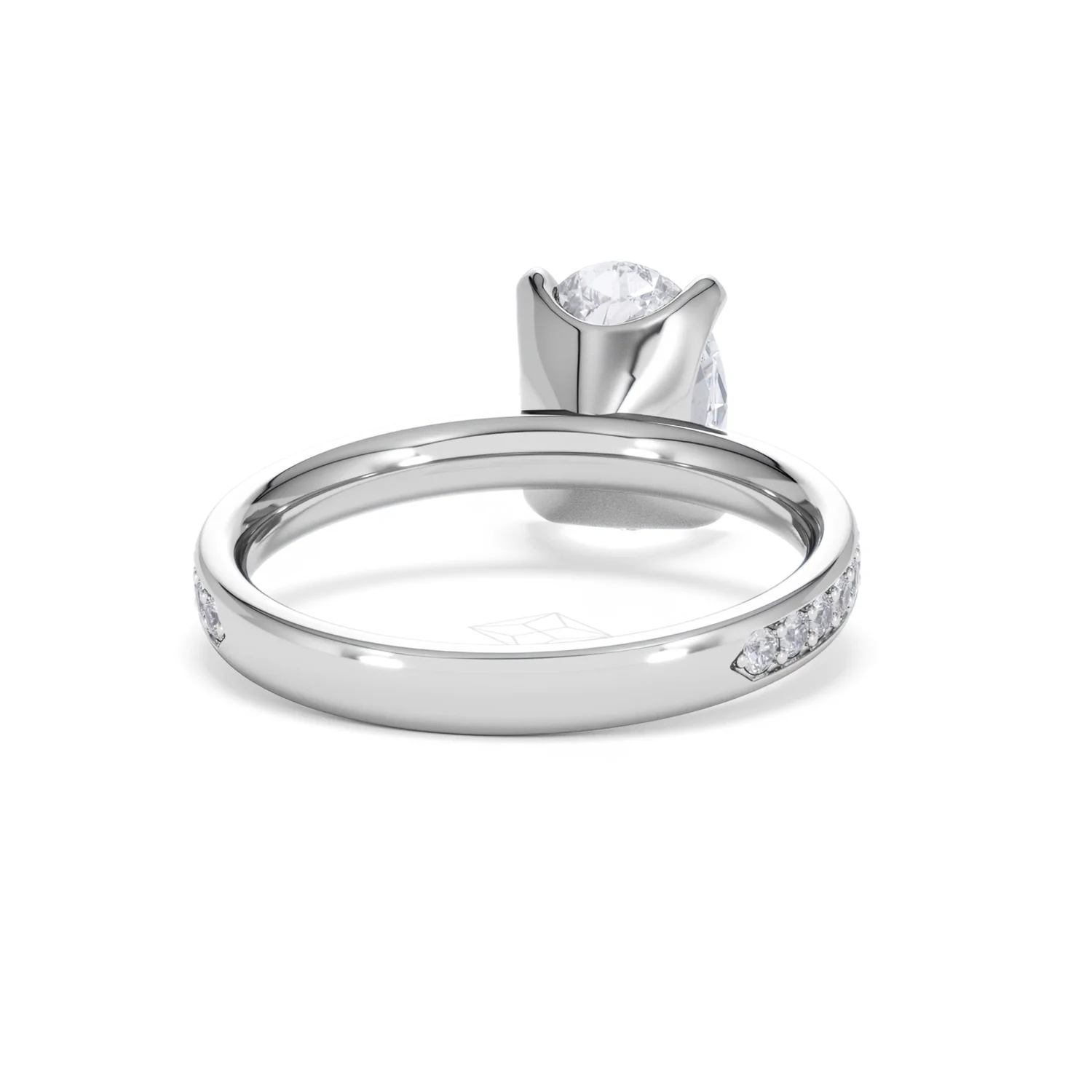 Origin 2.25ct Oval Cut Lab Diamond Solitaire Engagement Ring with Side Stones in Platinum - Image 44