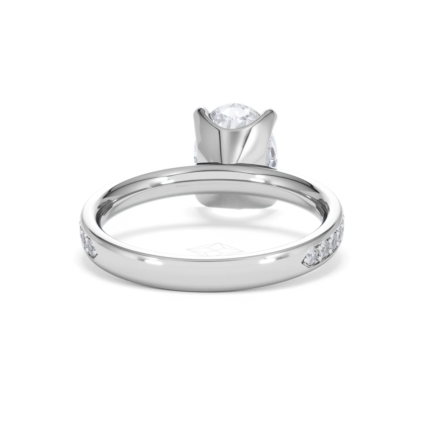 Origin 2.25ct Oval Cut Lab Diamond Solitaire Engagement Ring with Side Stones in Platinum - Image 45
