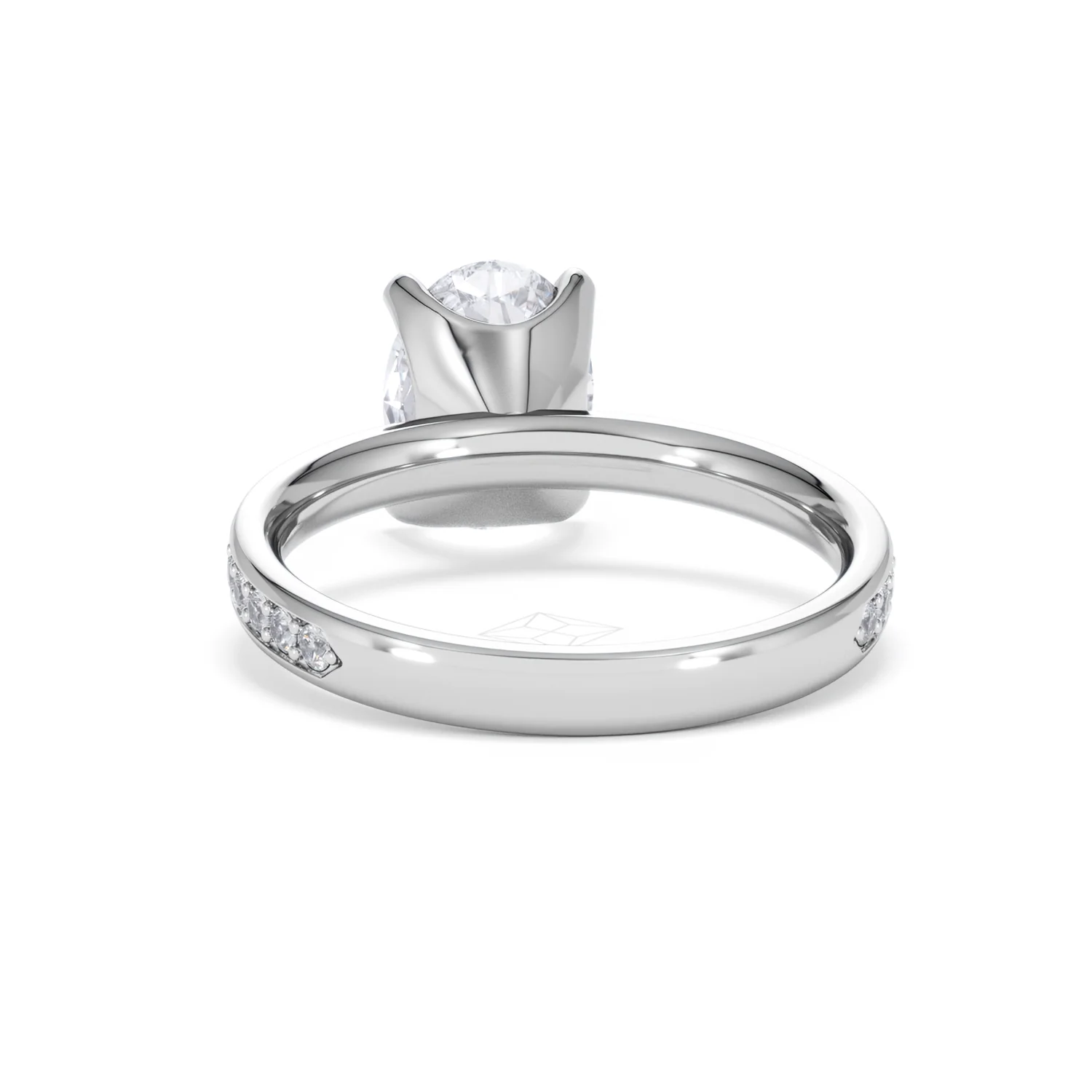 Origin 2.25ct Oval Cut Lab Diamond Solitaire Engagement Ring with Side Stones in Platinum - Image 49