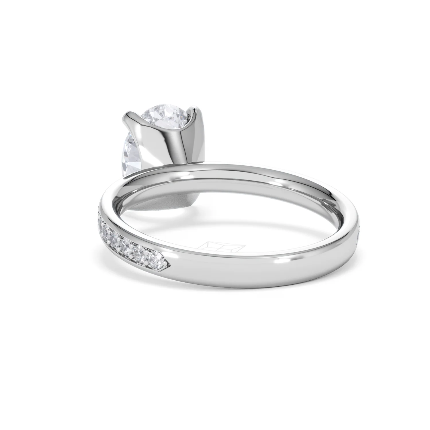 Origin 2.25ct Oval Cut Lab Diamond Solitaire Engagement Ring with Side Stones in Platinum - Image 52