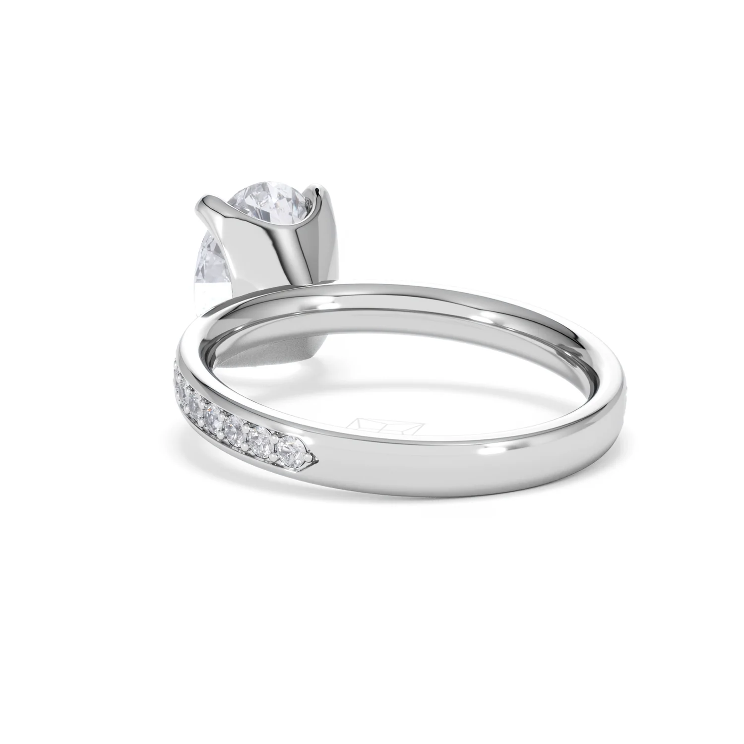 Origin 2.25ct Oval Cut Lab Diamond Solitaire Engagement Ring with Side Stones in Platinum - Image 53