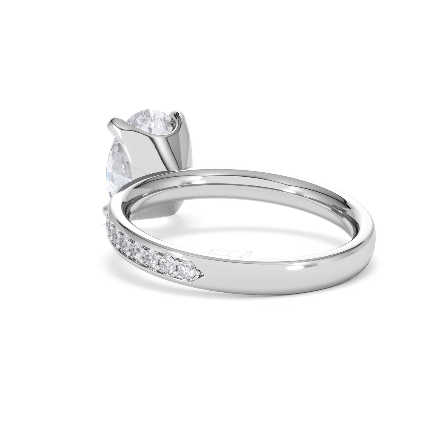 Origin 2.25ct Oval Cut Lab Diamond Solitaire Engagement Ring with Side Stones in Platinum - Image 54