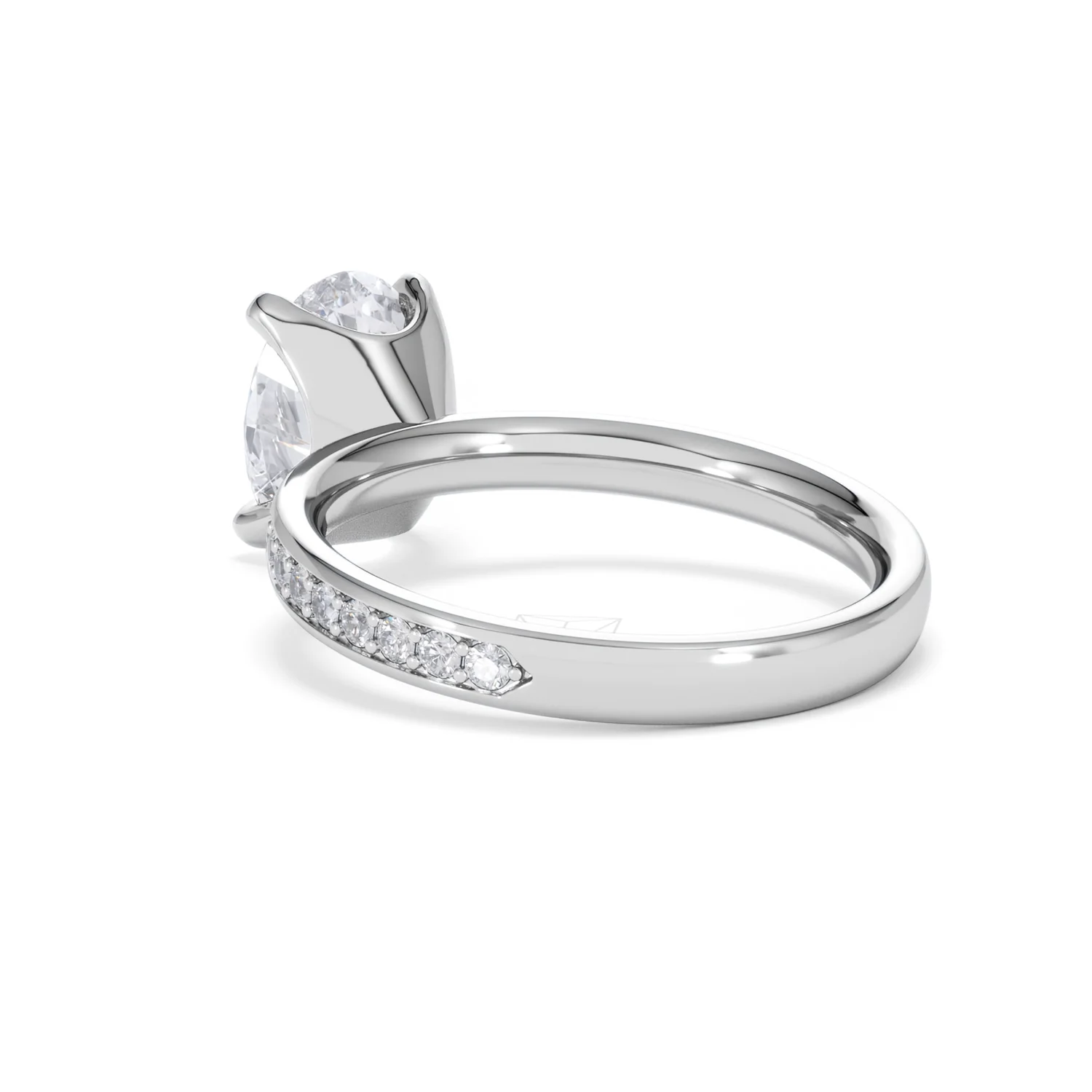 Origin 2.25ct Oval Cut Lab Diamond Solitaire Engagement Ring with Side Stones in Platinum - Image 55