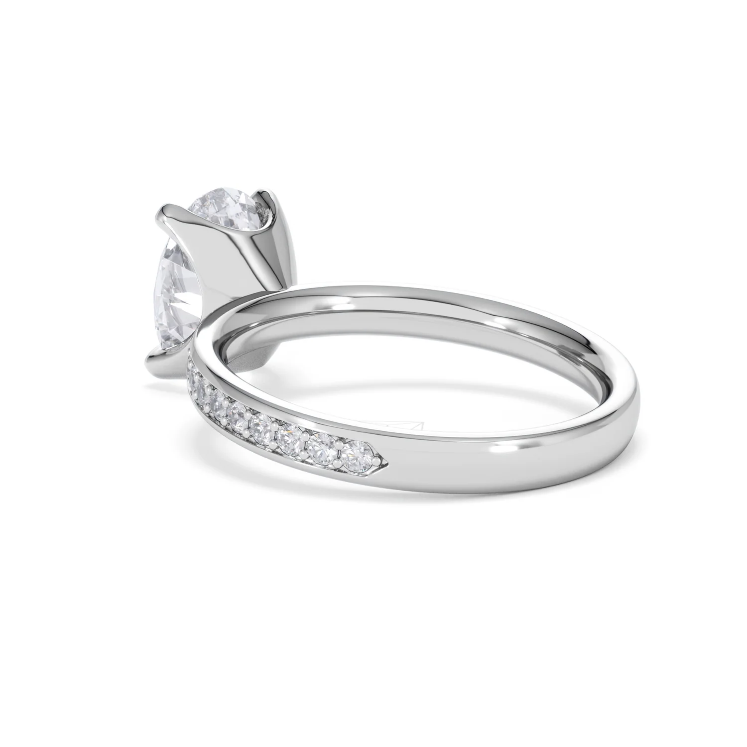 Origin 2.25ct Oval Cut Lab Diamond Solitaire Engagement Ring with Side Stones in Platinum - Image 56