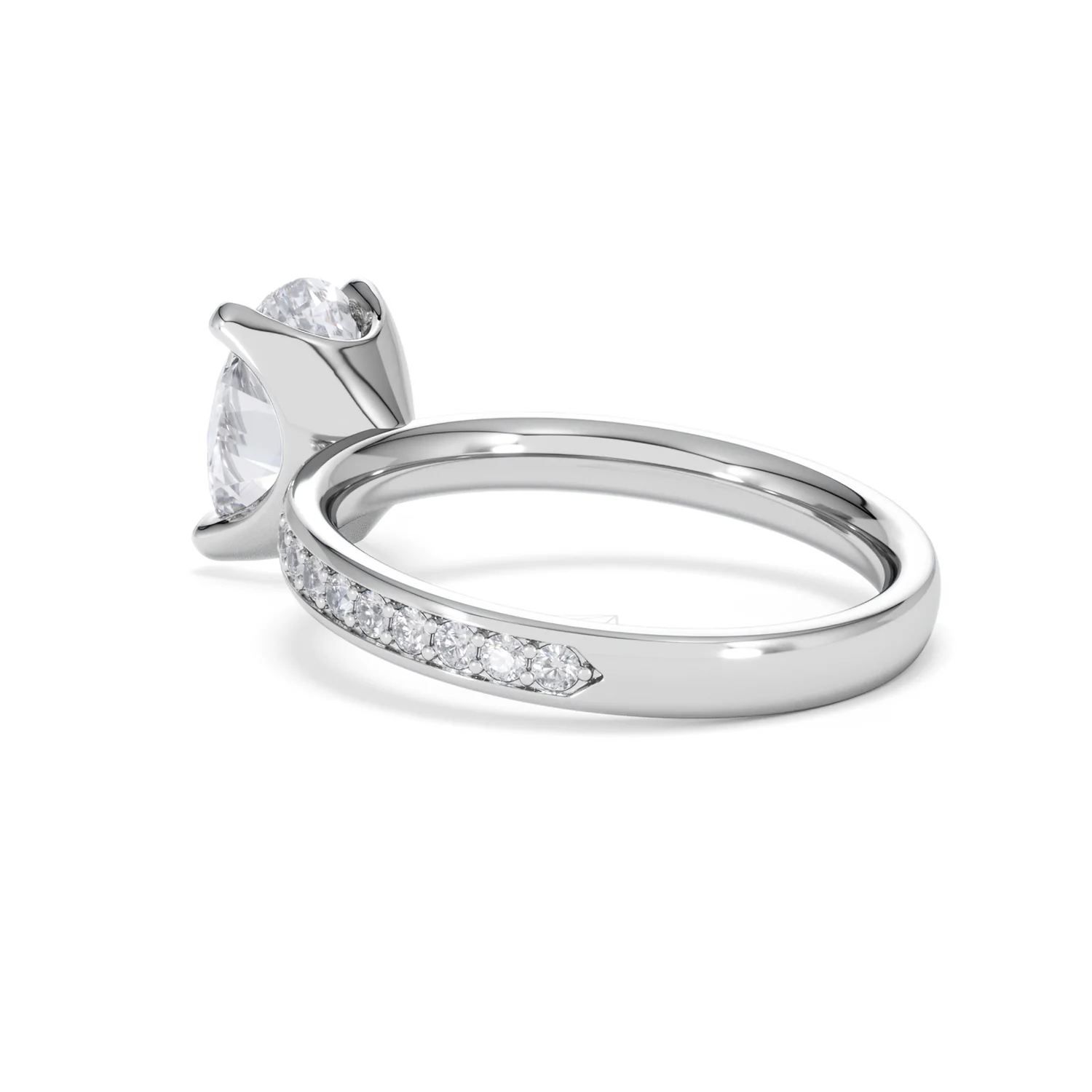 Origin 2.25ct Oval Cut Lab Diamond Solitaire Engagement Ring with Side Stones in Platinum - Image 57