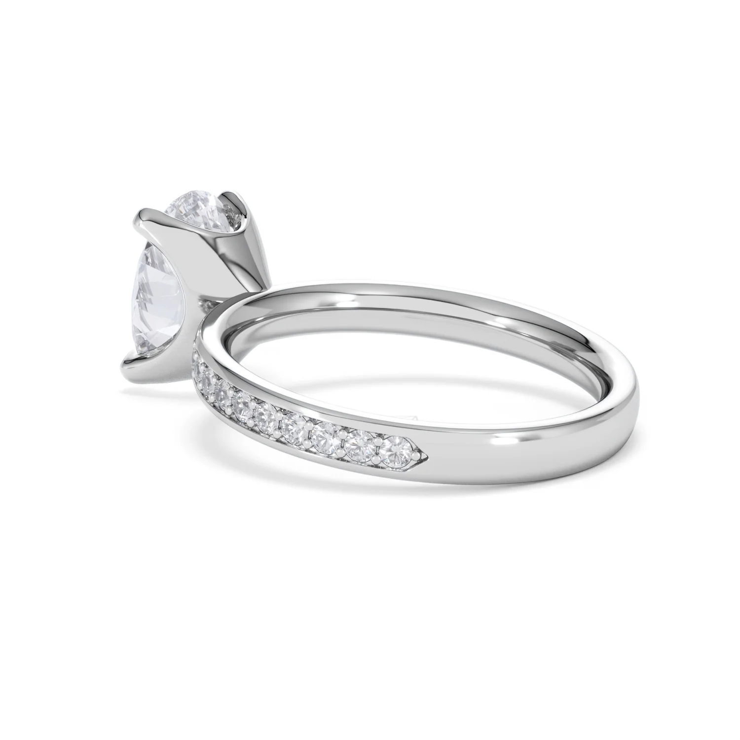 Origin 2.25ct Oval Cut Lab Diamond Solitaire Engagement Ring with Side Stones in Platinum - Image 58