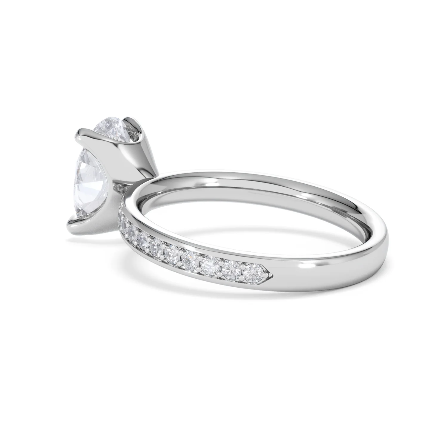 Origin 2.25ct Oval Cut Lab Diamond Solitaire Engagement Ring with Side Stones in Platinum - Image 59