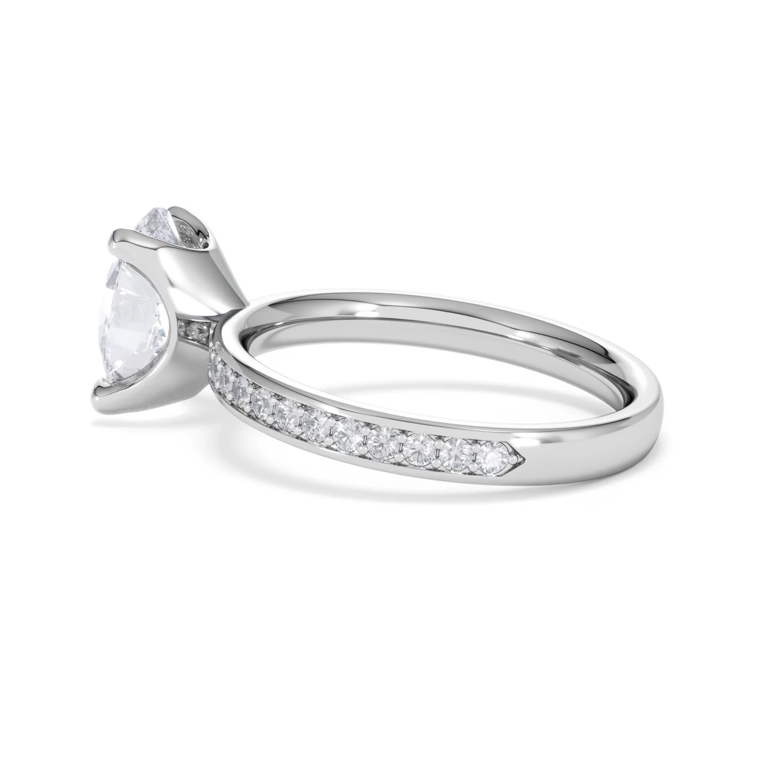 Origin 2.25ct Oval Cut Lab Diamond Solitaire Engagement Ring with Side Stones in Platinum - Image 62