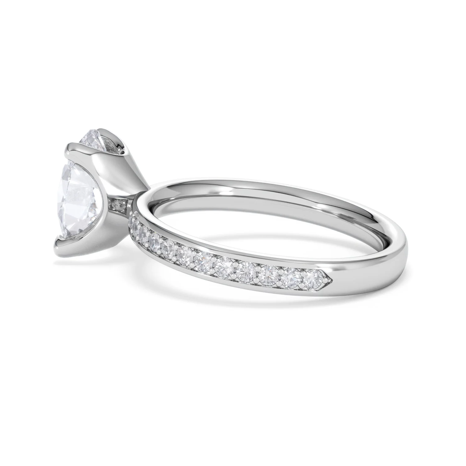 Origin 2.25ct Oval Cut Lab Diamond Solitaire Engagement Ring with Side Stones in Platinum - Image 63