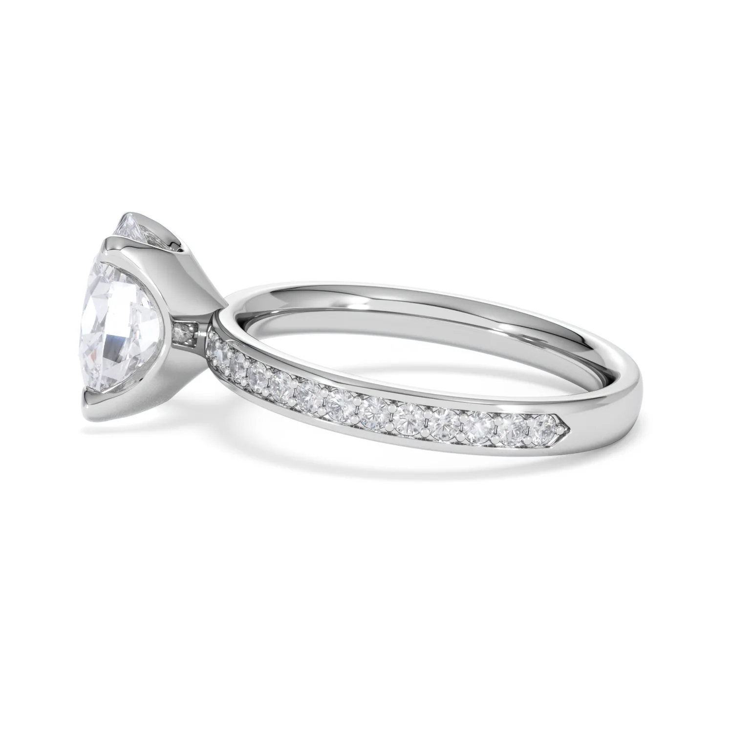 Origin 2.25ct Oval Cut Lab Diamond Solitaire Engagement Ring with Side Stones in Platinum - Image 66