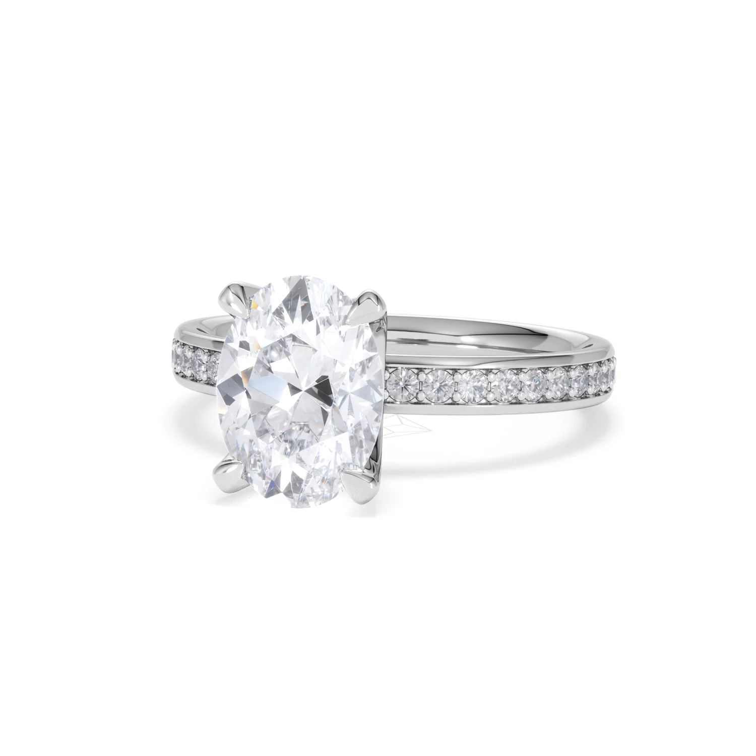 Origin 2.25ct Oval Cut Lab Diamond Solitaire Engagement Ring with Side Stones in Platinum - Image 83