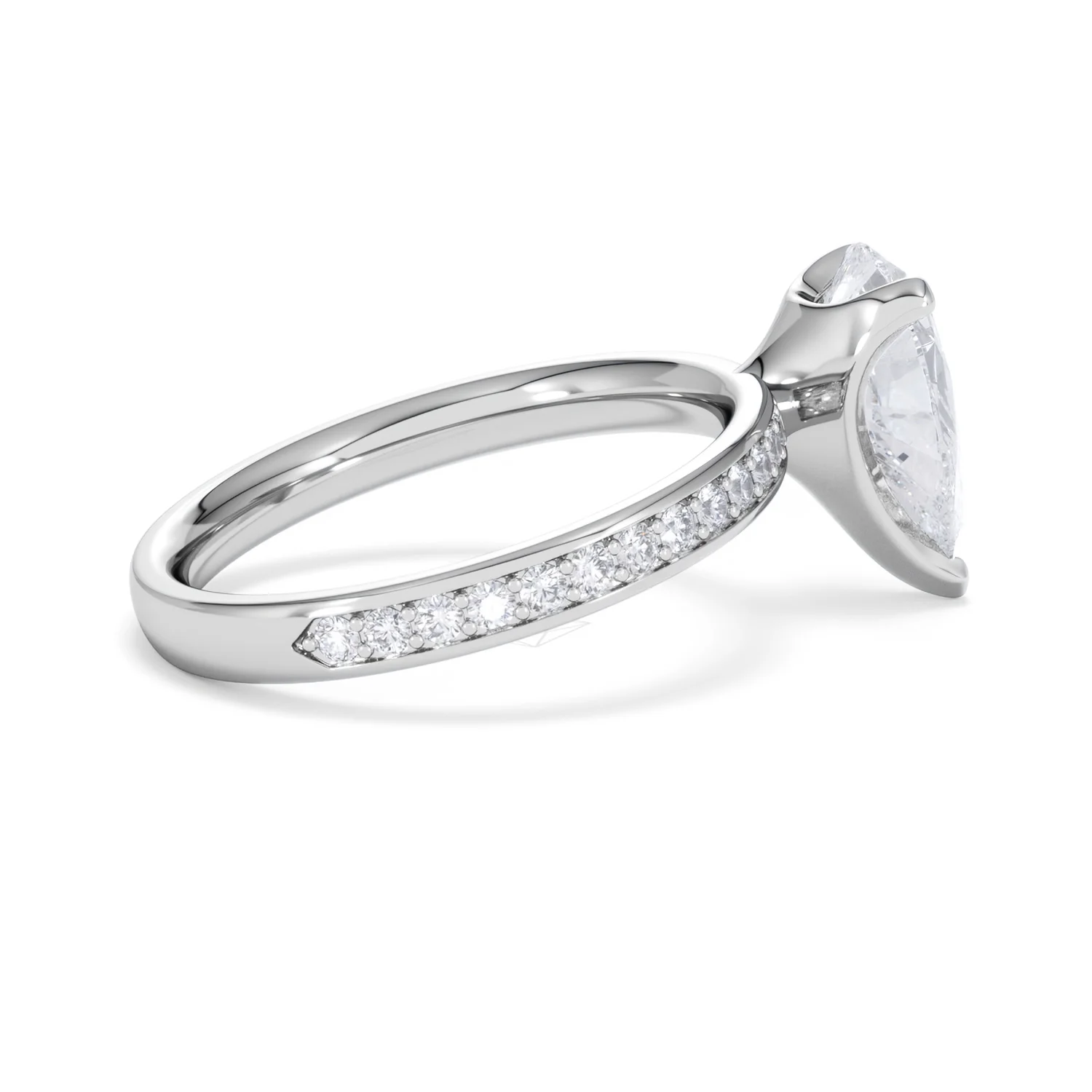 Origin 2.25ct Pear Cut Lab Diamond Solitaire Engagement Ring with Side Stones in 18K White Gold - Image 30