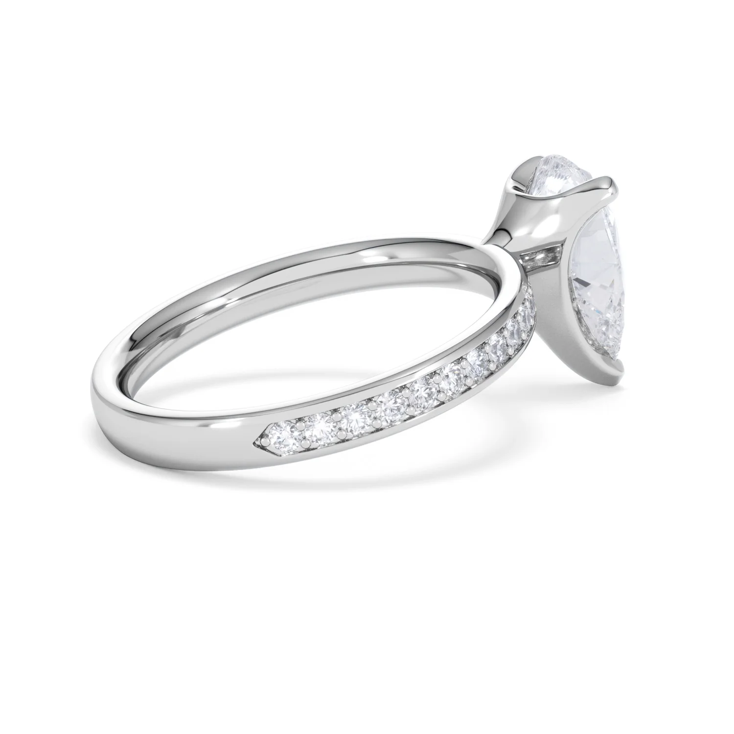 Origin 2.25ct Pear Cut Lab Diamond Solitaire Engagement Ring with Side Stones in 18K White Gold - Image 33