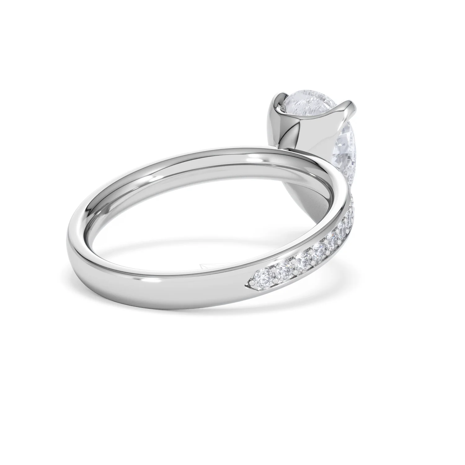 Origin 2.25ct Pear Cut Lab Diamond Solitaire Engagement Ring with Side Stones in 18K White Gold - Image 39