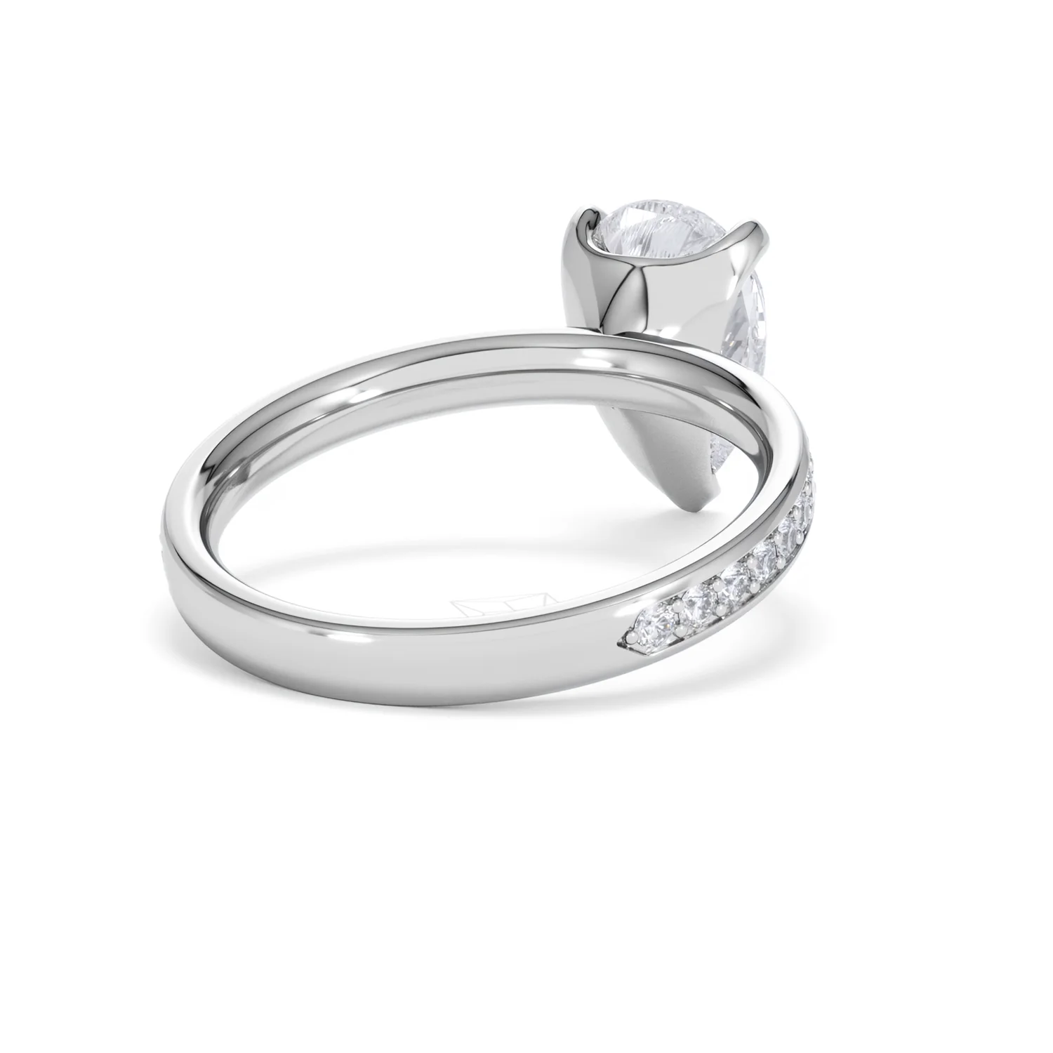 Origin 2.25ct Pear Cut Lab Diamond Solitaire Engagement Ring with Side Stones in 18K White Gold - Image 41