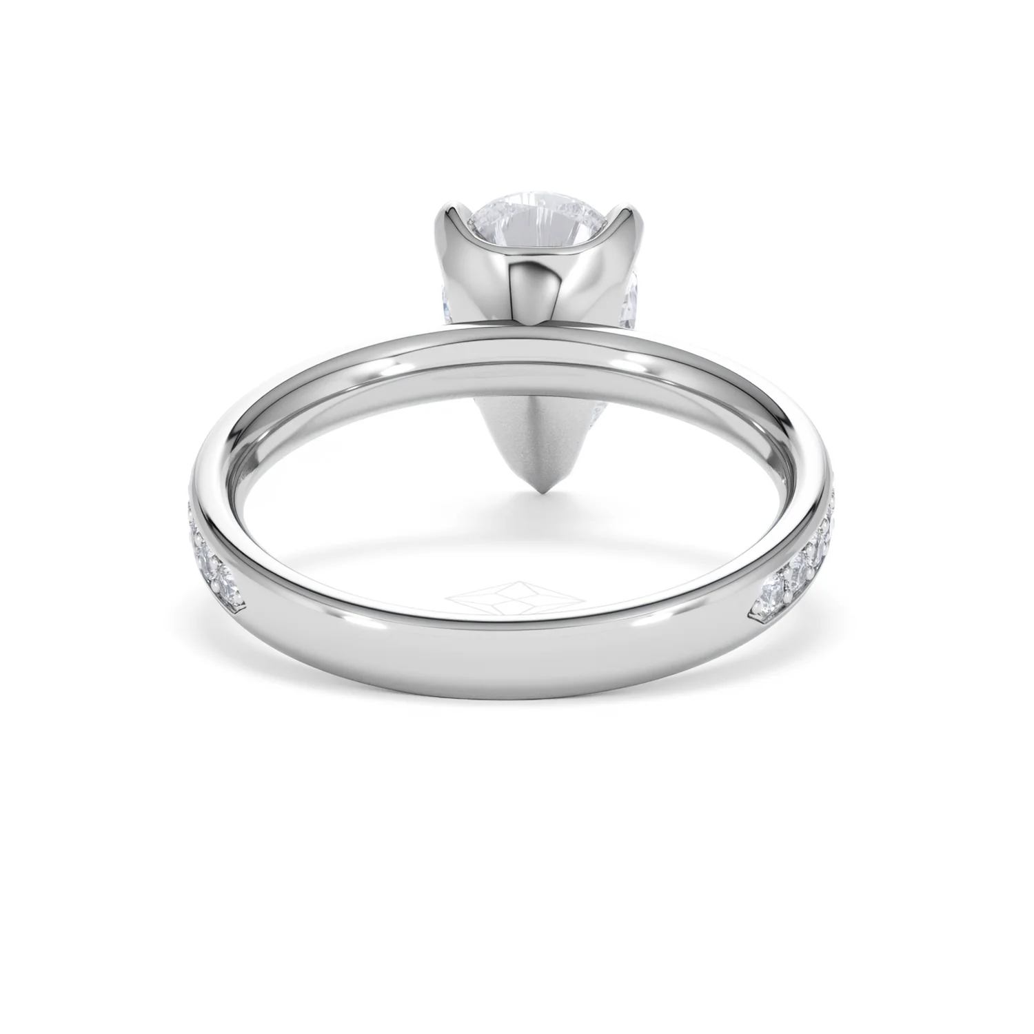 Origin 2.25ct Pear Cut Lab Diamond Solitaire Engagement Ring with Side Stones in 18K White Gold - Image 46